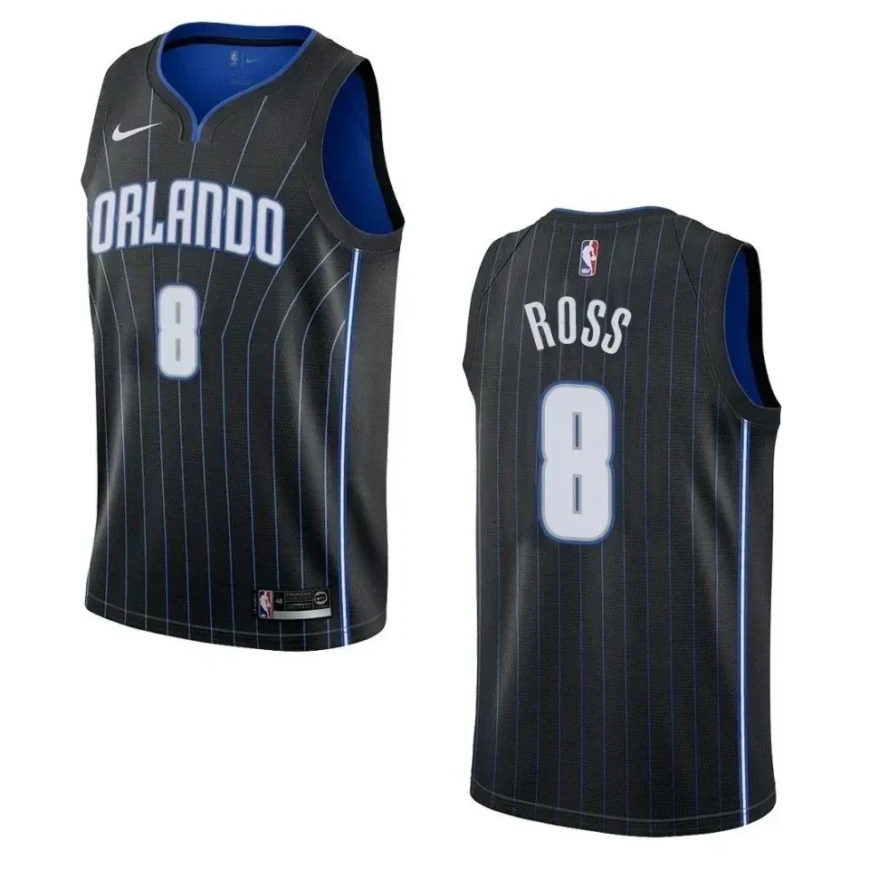 Men's Orlando Magic 8 Terrence Ross Statement Swingman Jersey - Black - JS793 