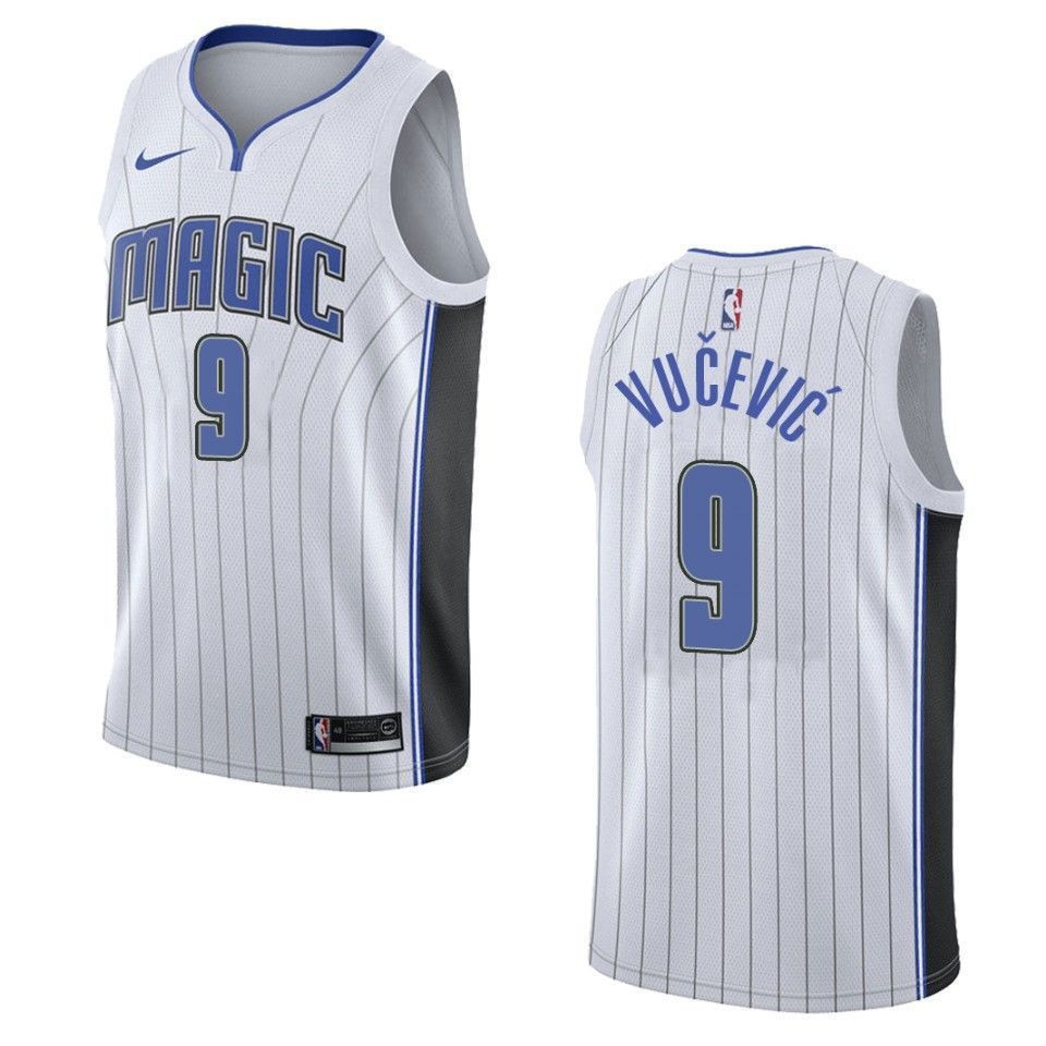 Men's Orlando Magic 9 Nikola Vucevic Association Swingman Jersey - White - JS363 
