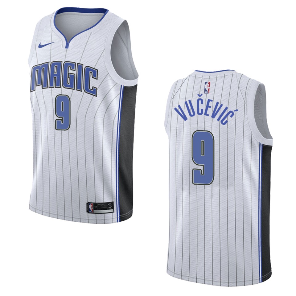 Men's Orlando Magic #9 Nikola Vucevic Association Swingman Basketball Jersey - White