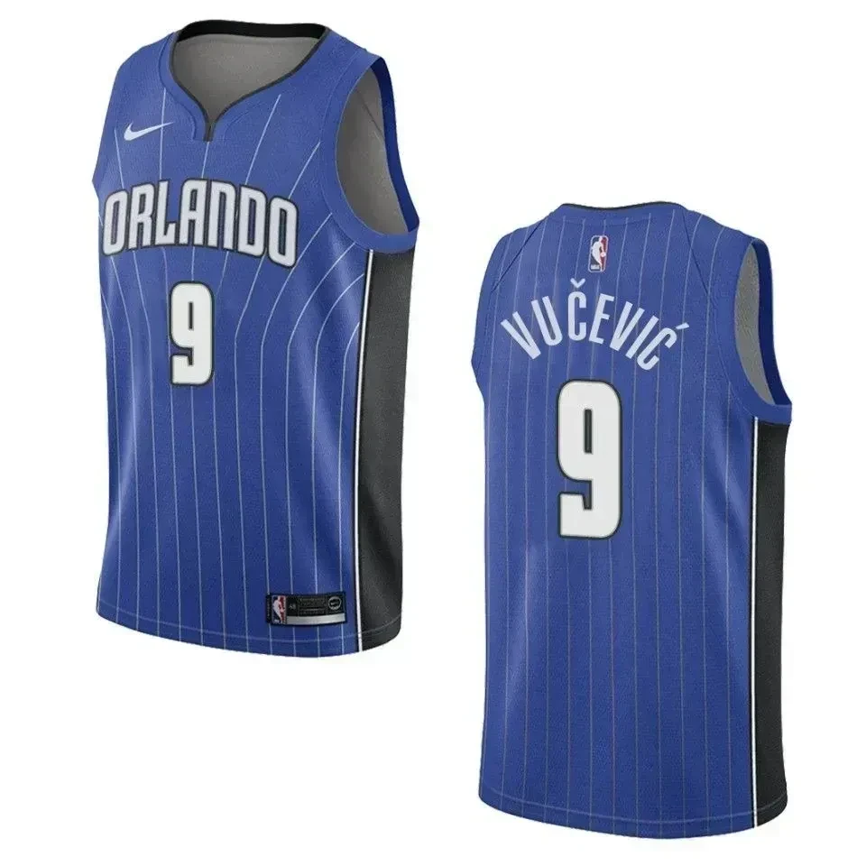 Men's Orlando Magic 9 Nikola Vucevic Icon Swingman Jersey - Blue - JS162 