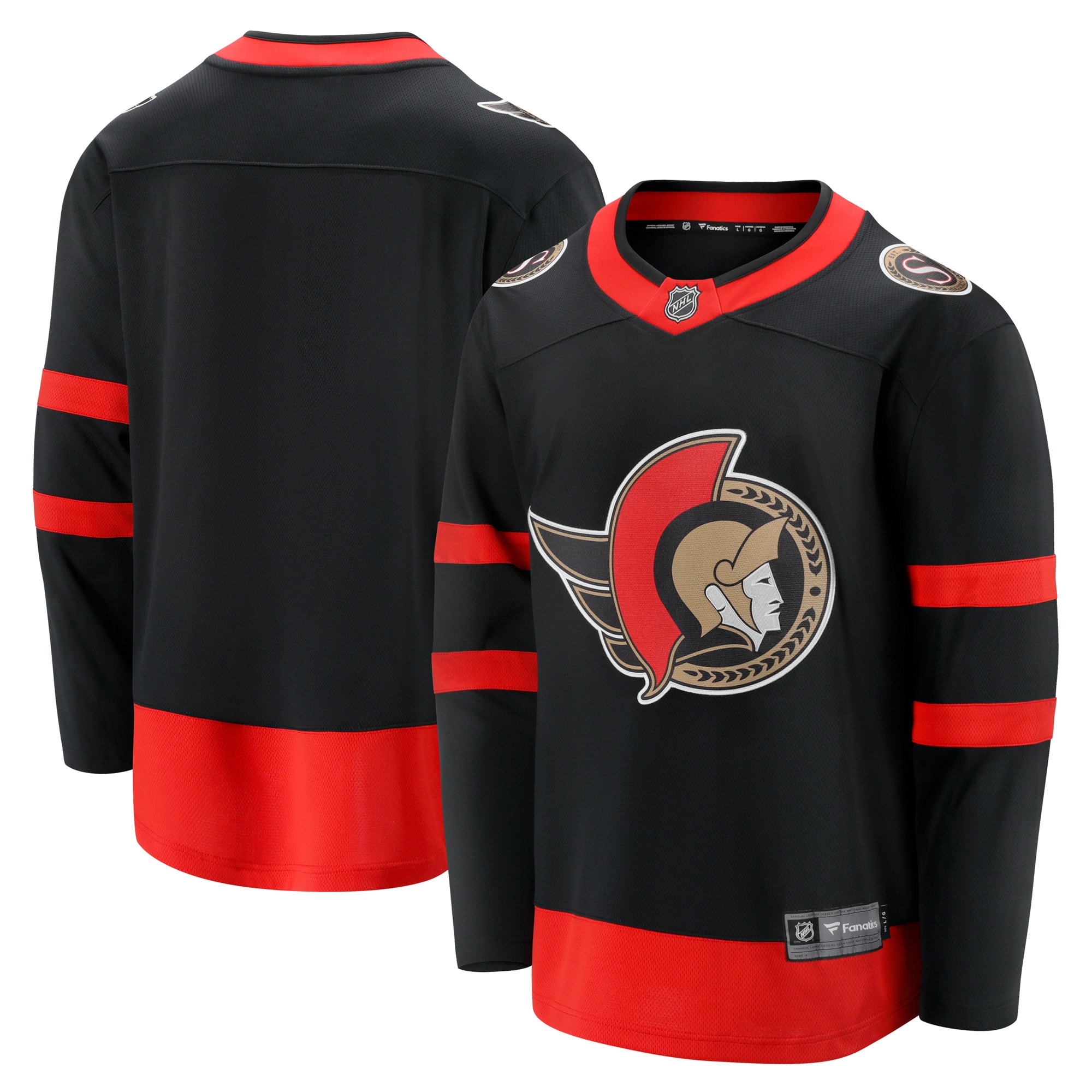 Men's Ottawa Senators Black Home Breakaway Hockey Jersey - JS682 