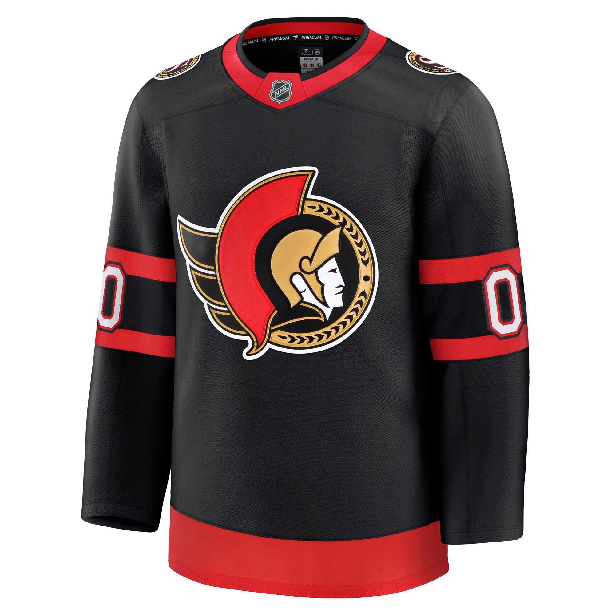 Alternative view of Men's Ottawa Senators Black Home Premium Custom Hockey Jersey - JS732 