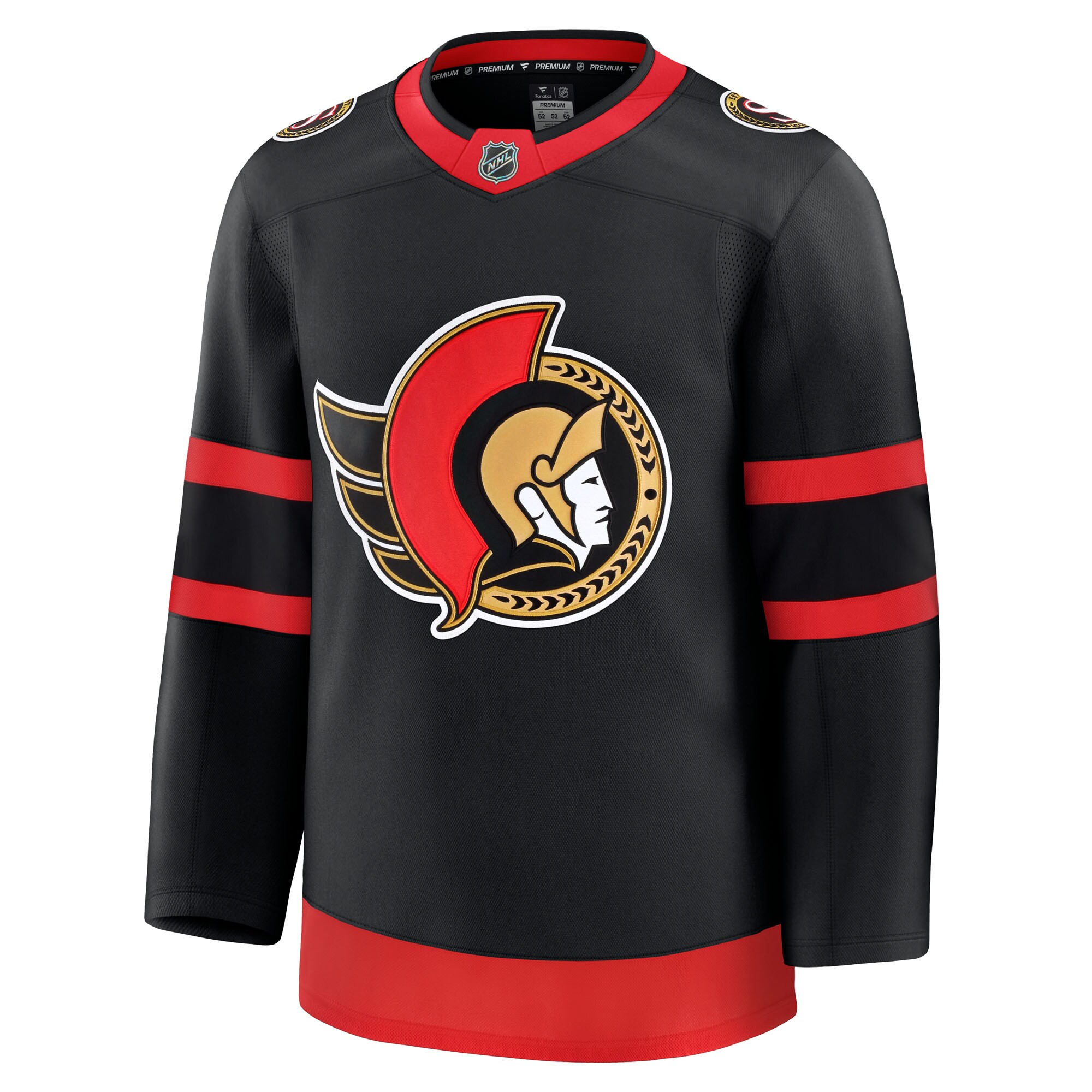 Alternative view of Men's Ottawa Senators Black Home Premium Hockey Jersey - JS871 