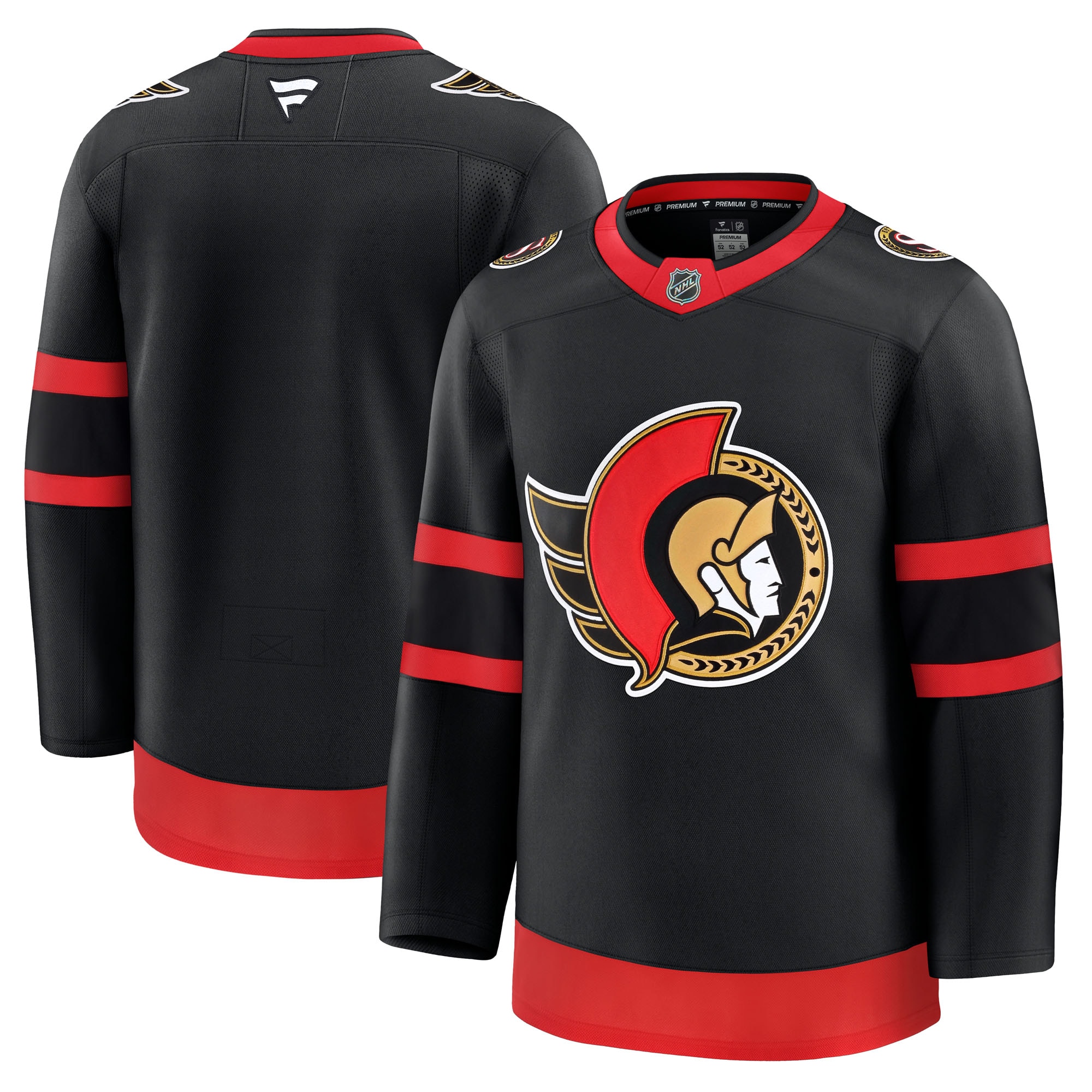 Men's Ottawa Senators Black Home Premium Hockey Jersey - JS871 