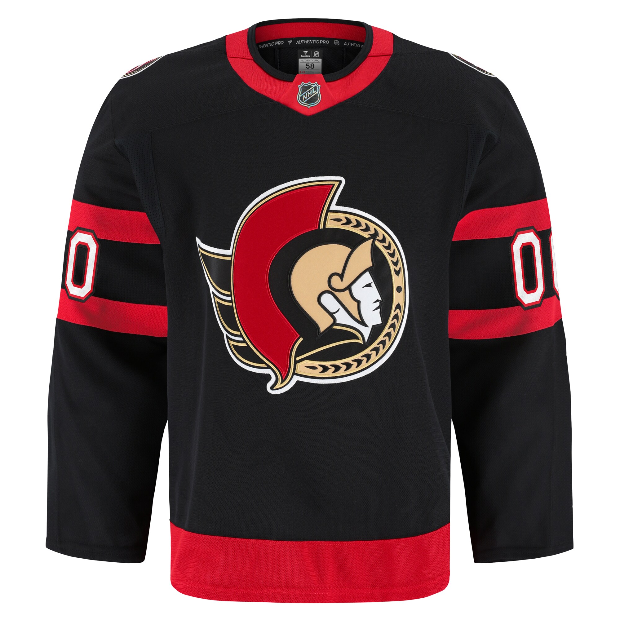 Alternative view of Men's Ottawa Senators Black Home Pro Custom Hockey Jersey - JS683 