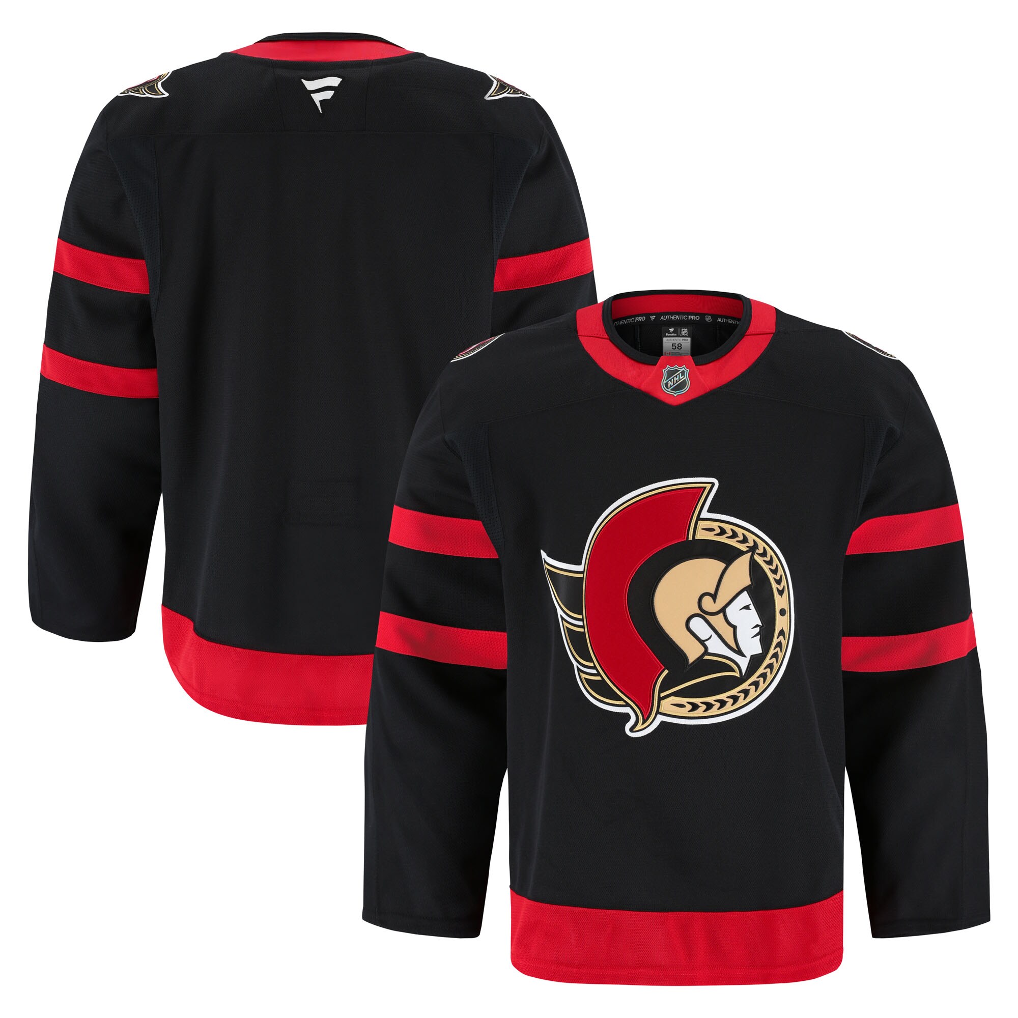 Men's Ottawa Senators Black Home Pro Hockey Jersey - JS639 