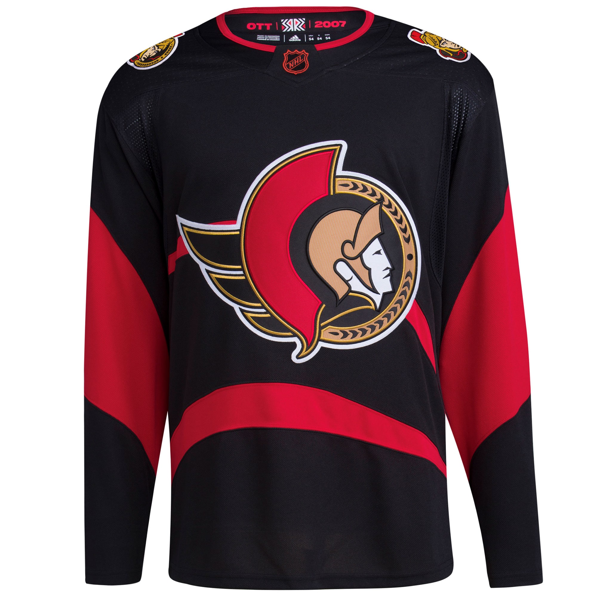 Alternative view of Men's Ottawa Senators Black Reverse Retro 2.0 Blank Hockey Jersey - JS688 