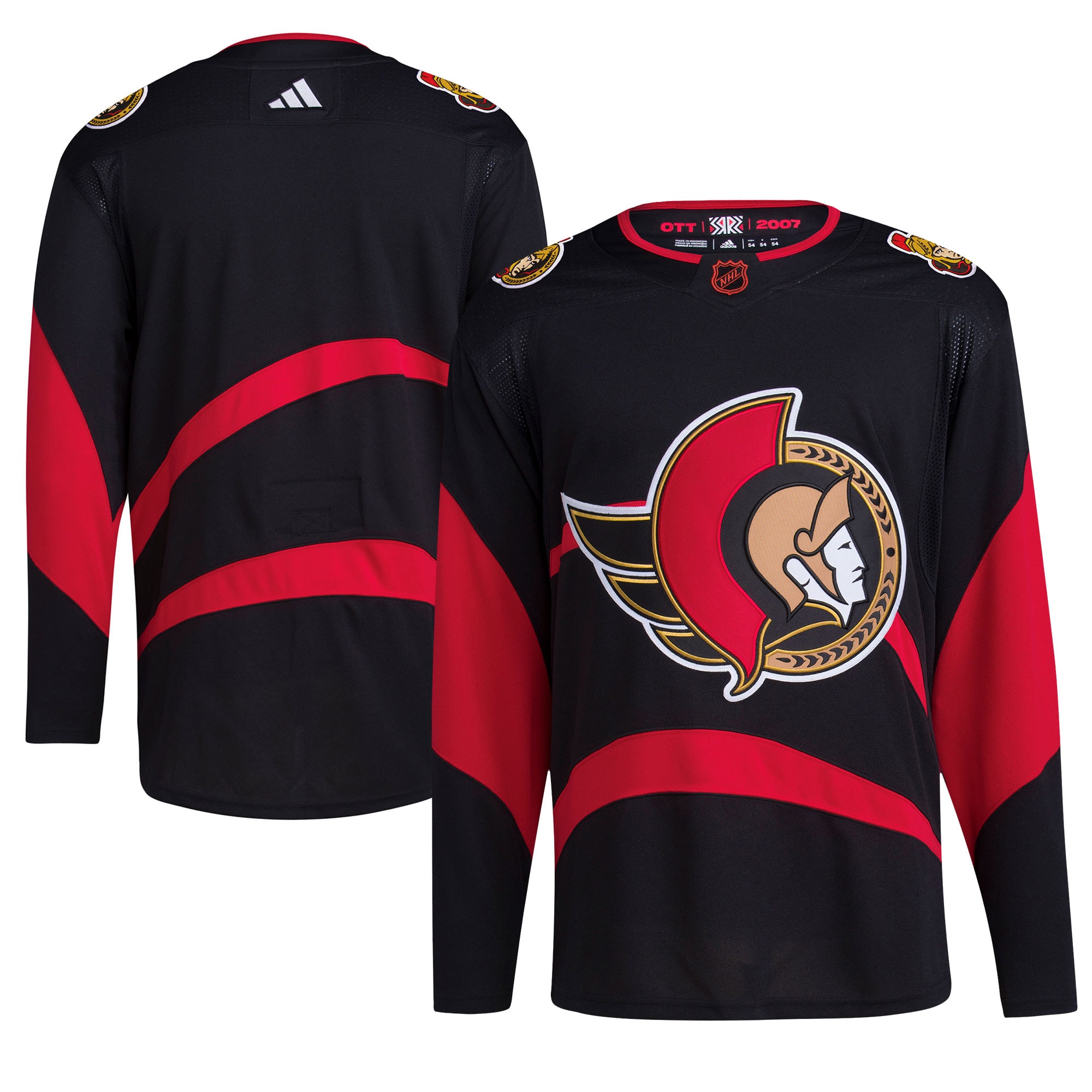 Men's Ottawa Senators Black Reverse Retro 2.0 Blank Hockey Jersey - JS688 