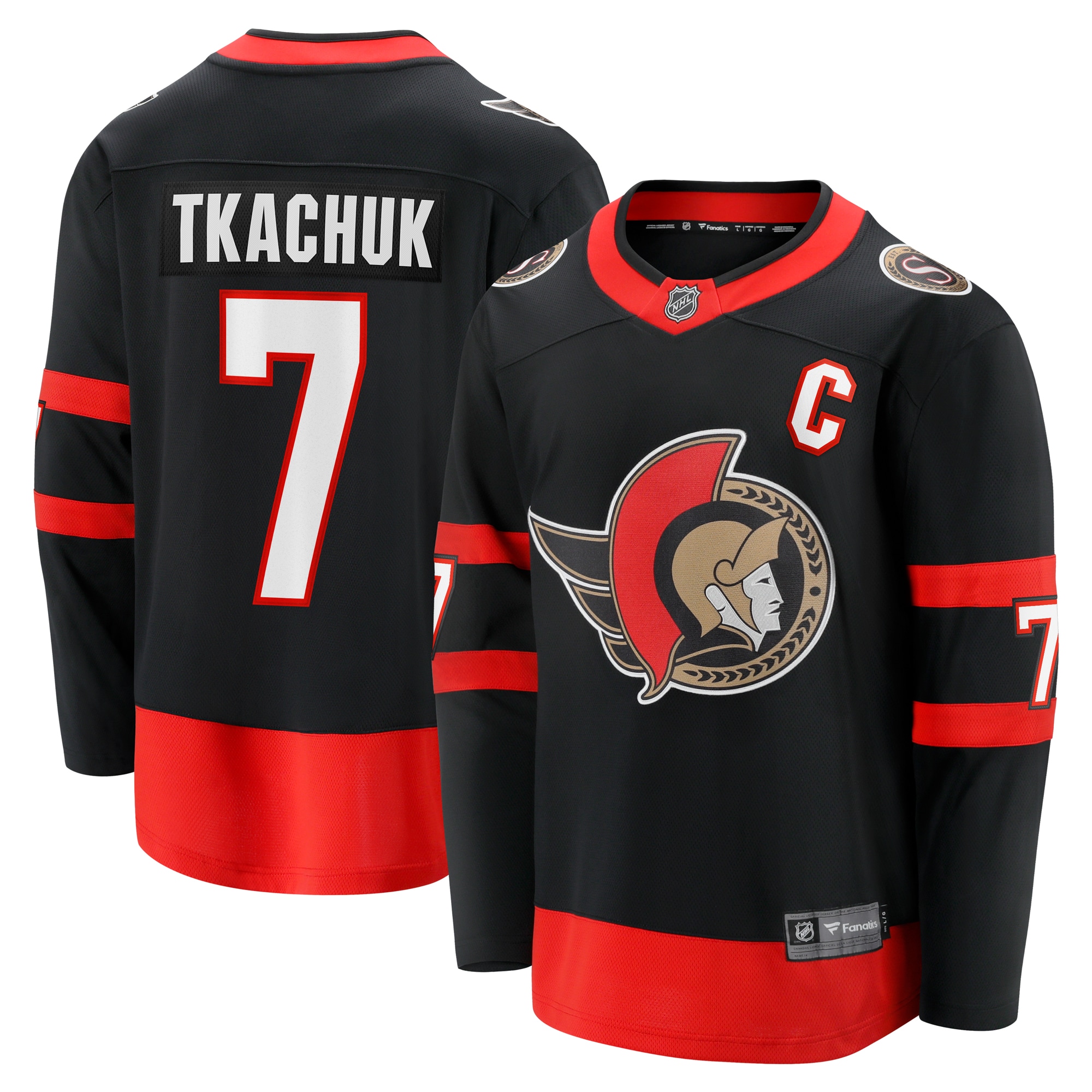 Men's Ottawa Senators Brady Tkachuk Black Home Breakaway Hockey Jersey - JS651 