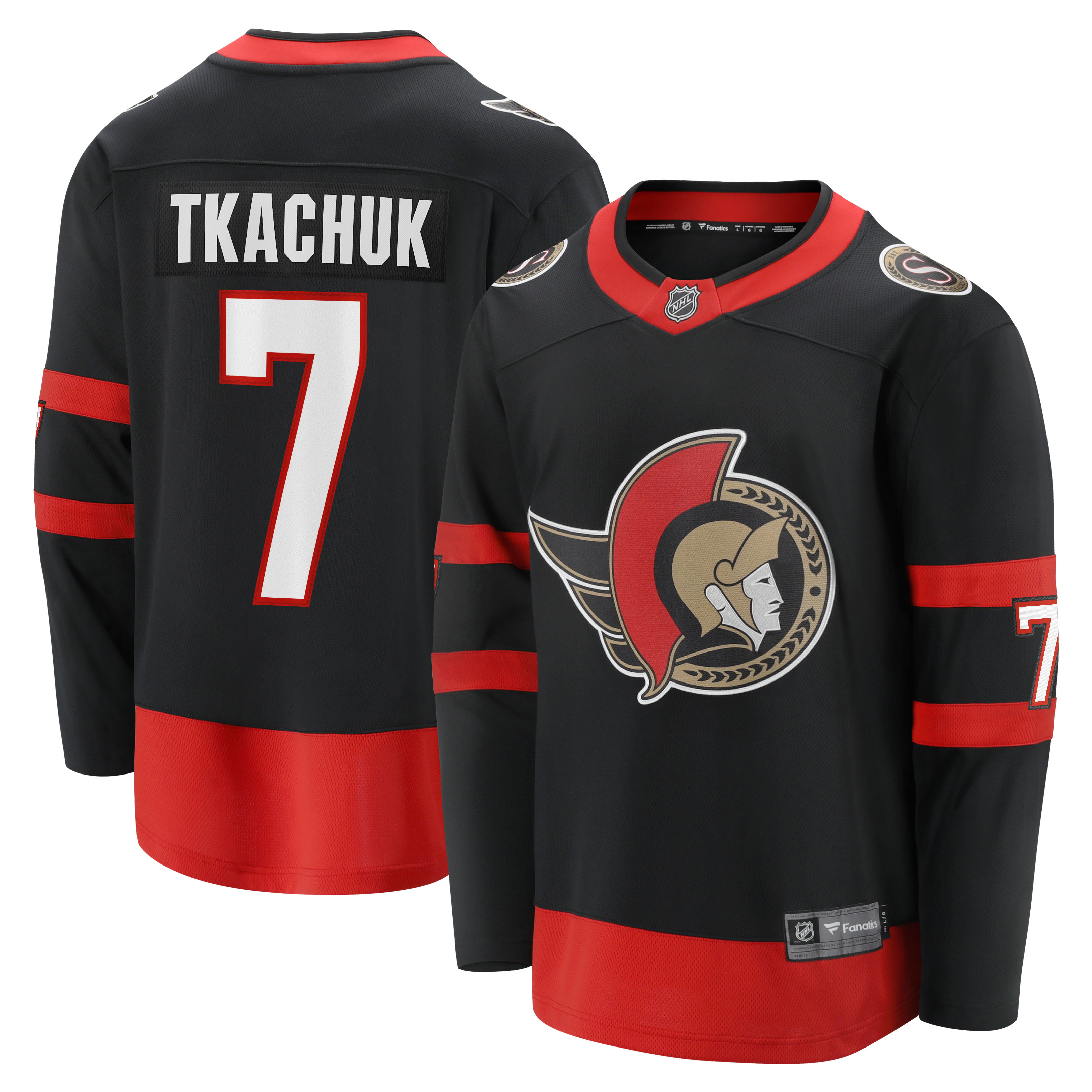 Men's Ottawa Senators Brady Tkachuk Black Home Breakaway Hockey Jersey - JS723 