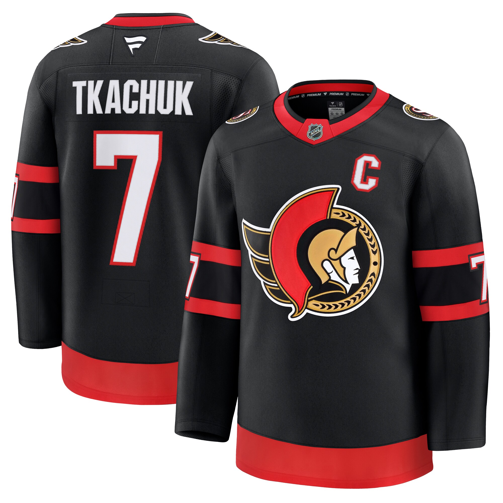 Men's Ottawa Senators Brady Tkachuk Black Home Premium Hockey Jersey - JS966 