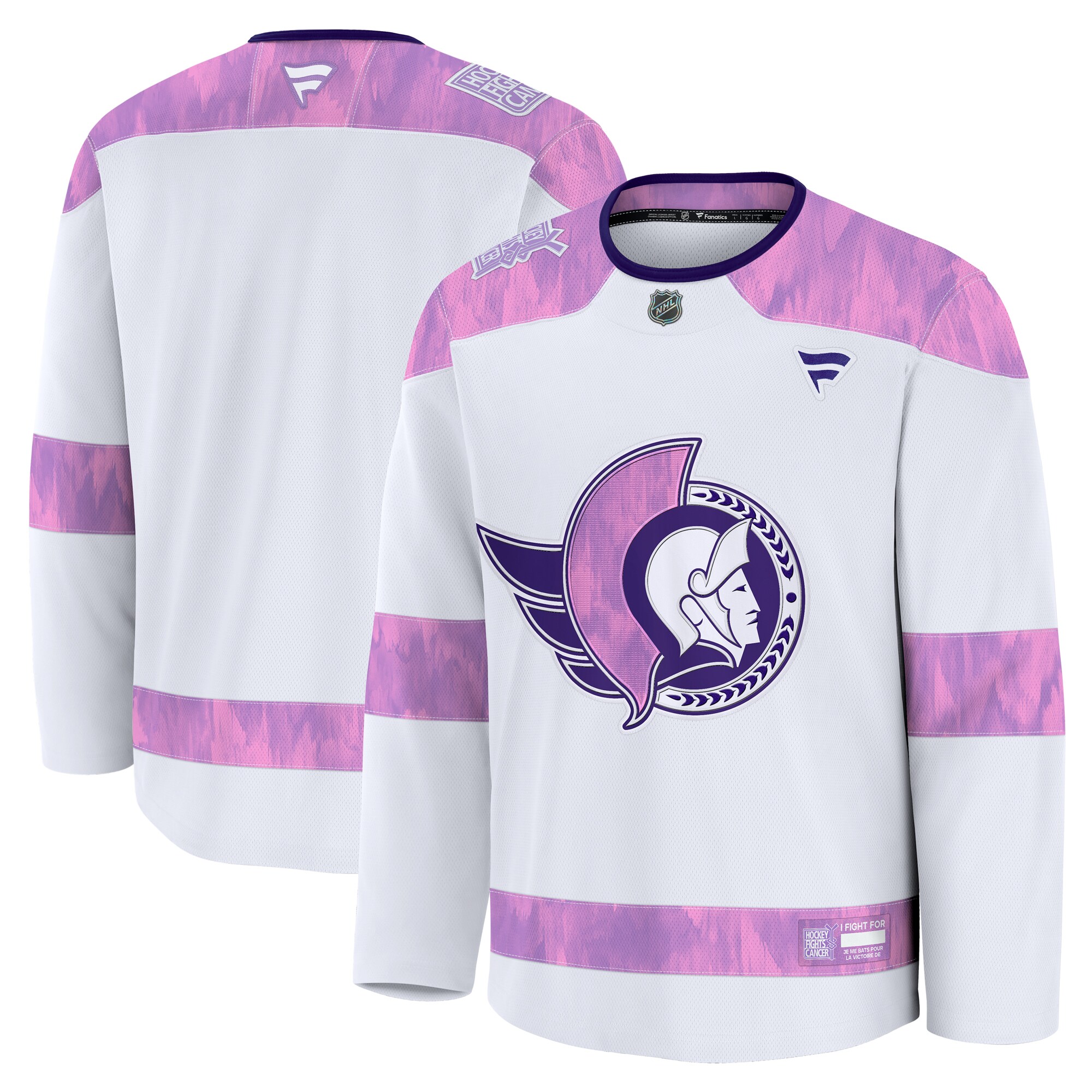 Men's Ottawa Senators White 2024 Hockey Fights Cancer Practice Hockey Jersey - JS804 