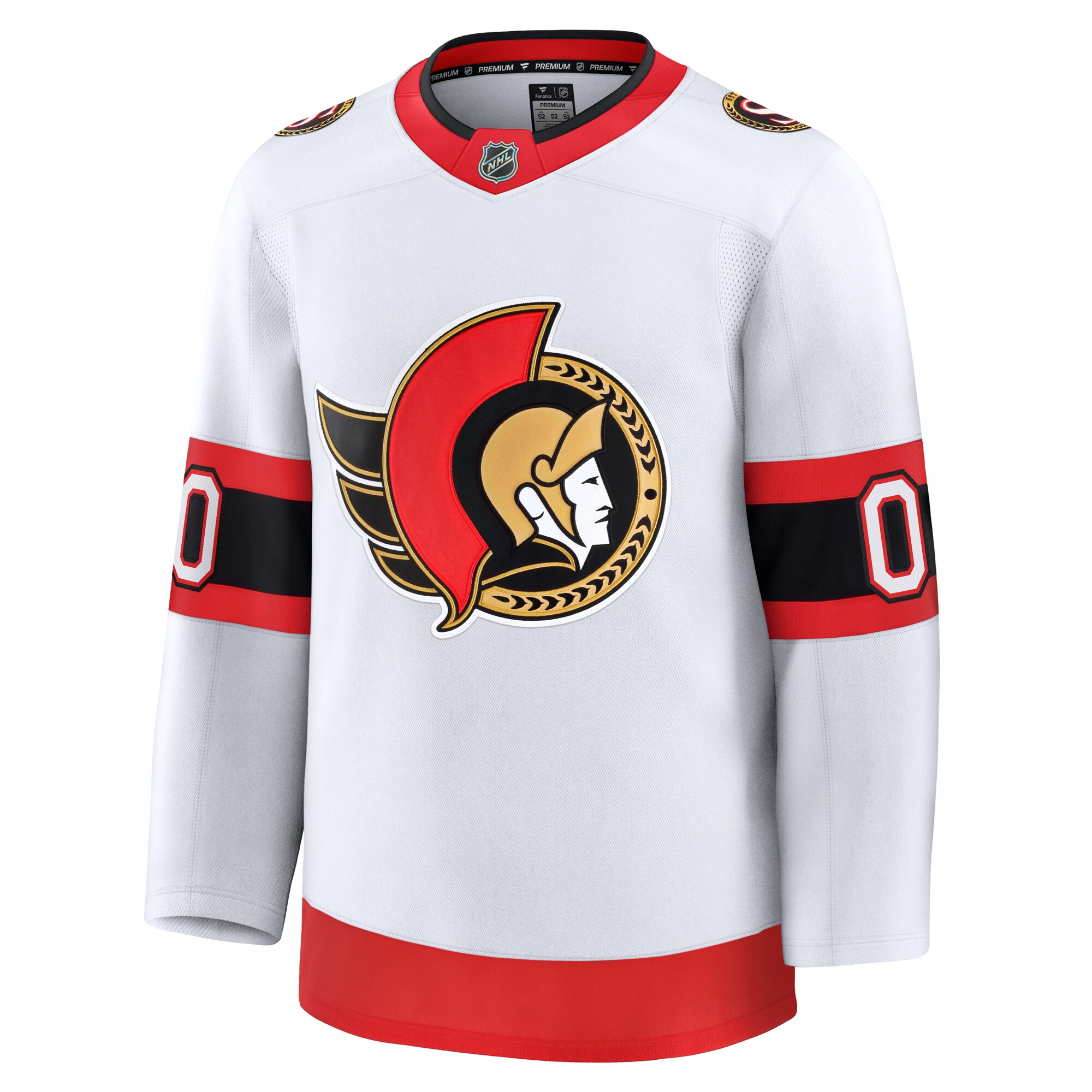 Alternative view of Men's Ottawa Senators White Away Premium Custom Hockey Jersey - JS992 