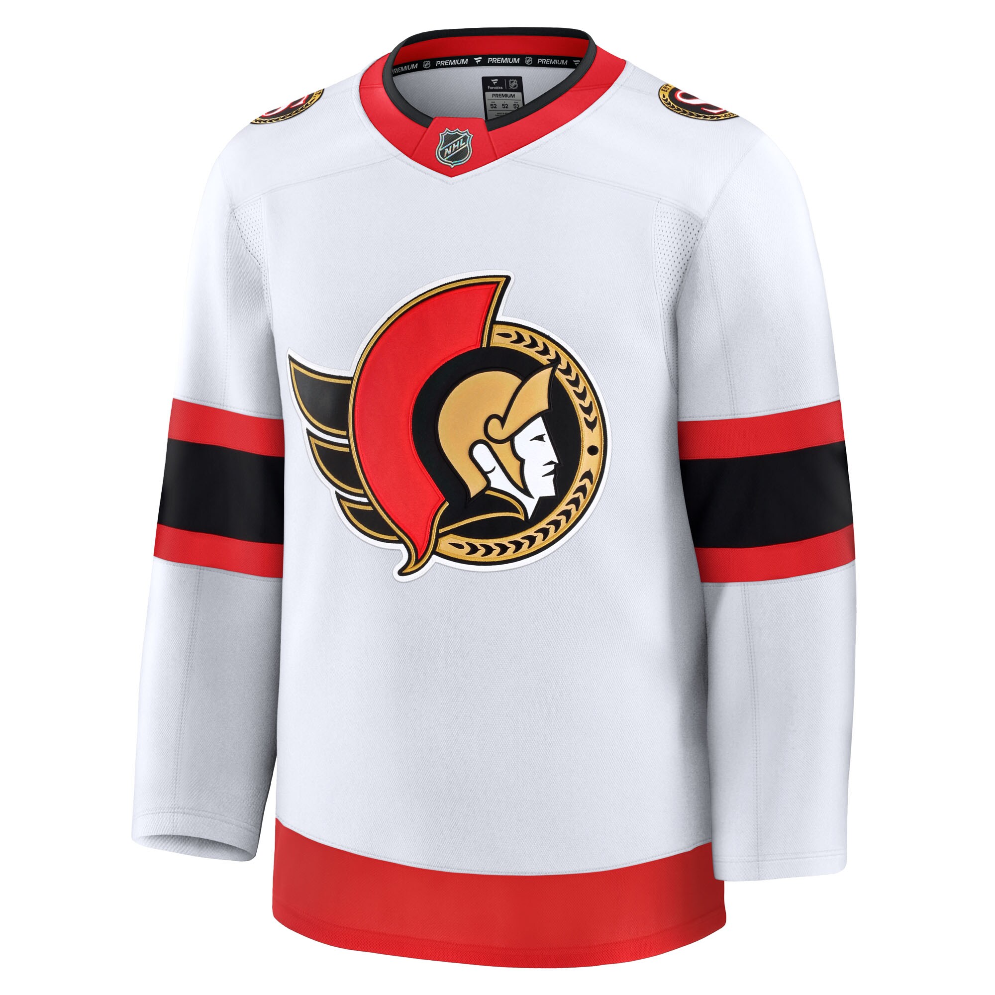 Alternative view of Men's Ottawa Senators White Away Premium Hockey Jersey - JS728 