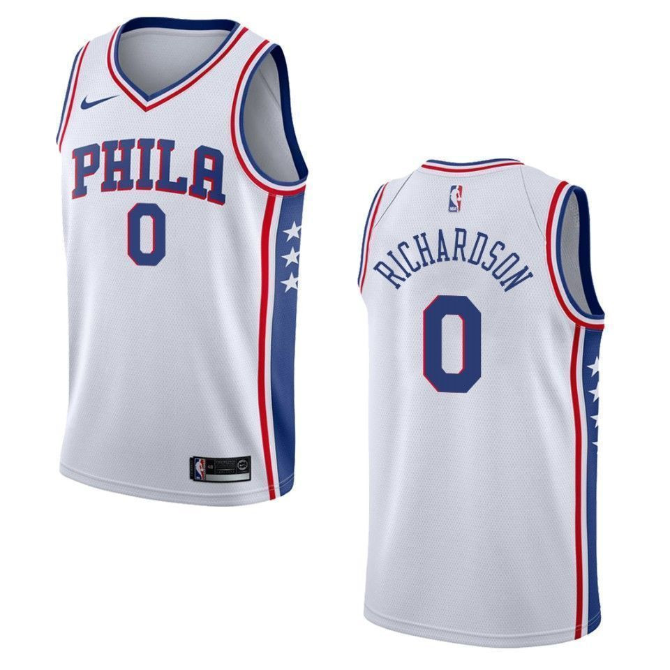 Men's Philadelphia 76ers 0 Josh Richardson Association Swingman Basketball Jersey - White - JS935 