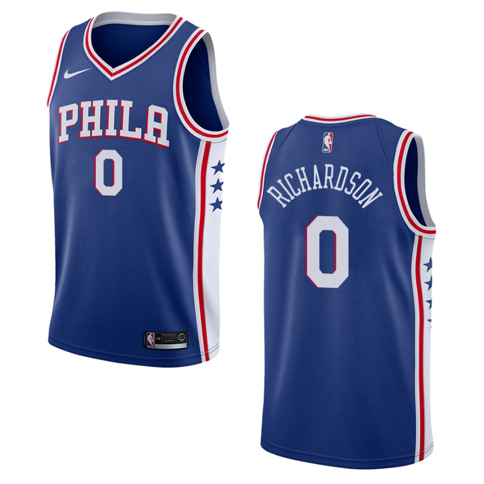 Men's Philadelphia 76ers #0 Josh Richardson Icon Swingman Basketball Jersey - Blue