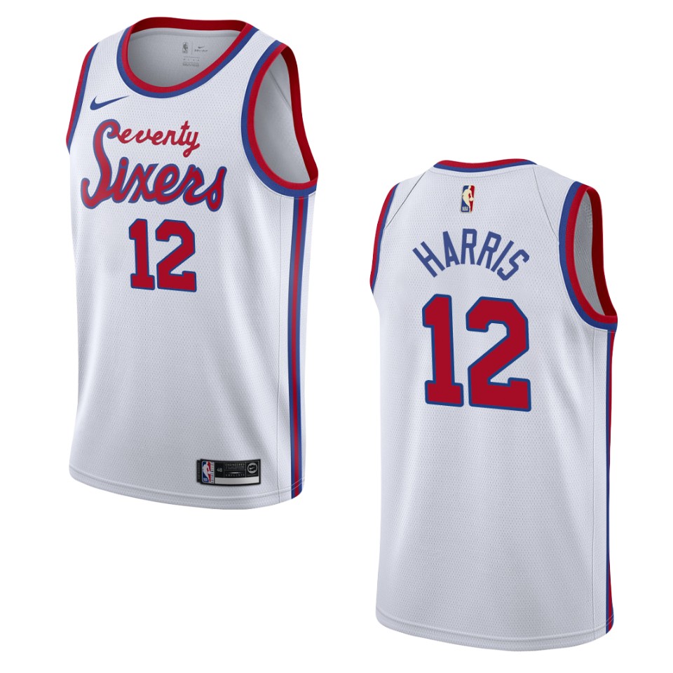 Men's Philadelphia 76ers #12 Tobias Harris Hardwood Classics Swingman Basketball Jersey - White