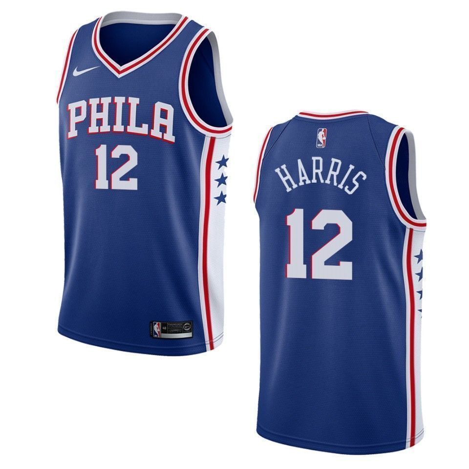 Men's Philadelphia 76ers 12 Tobias Harris Icon Swingman Basketball Jersey - Blue - JS721 