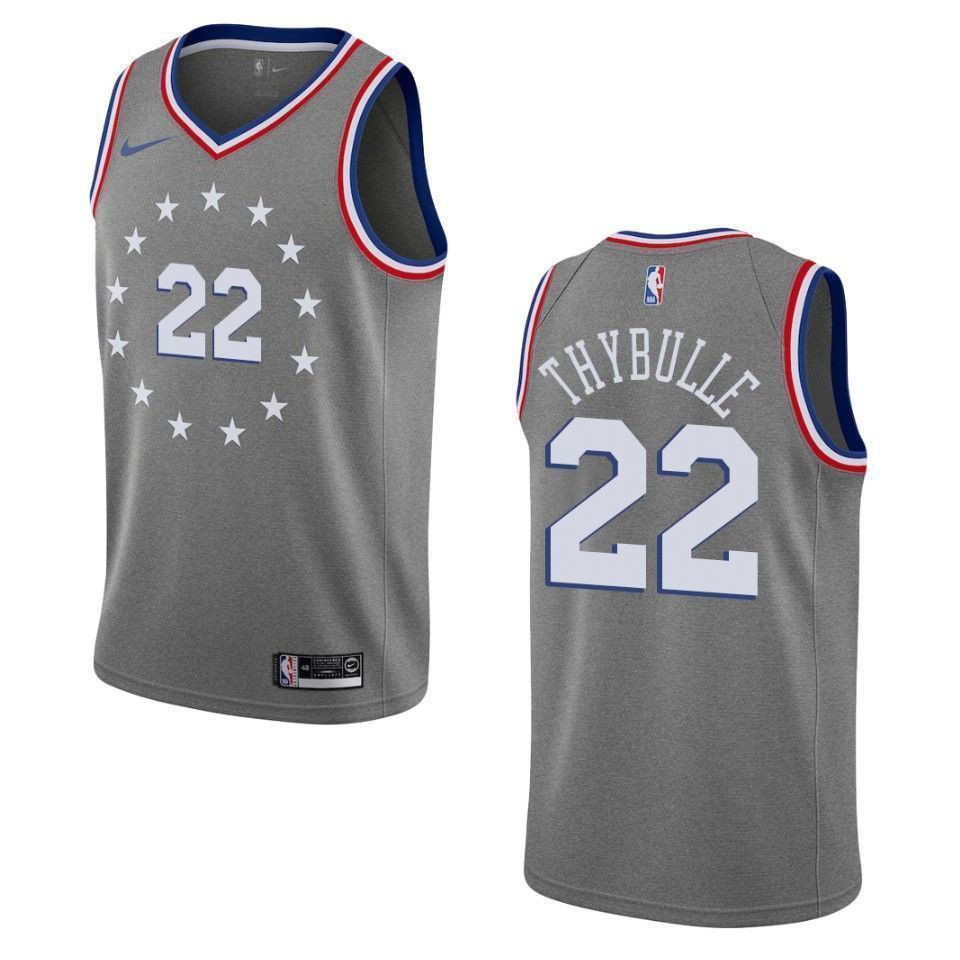 Men's Philadelphia 76ers 22 Matisse Thybulle City Swingman Basketball Jersey - Gray - JS485 