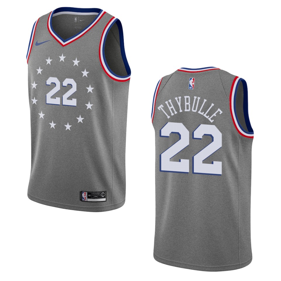 Men's Philadelphia 76ers #22 Matisse Thybulle City Swingman Basketball Jersey - Gray