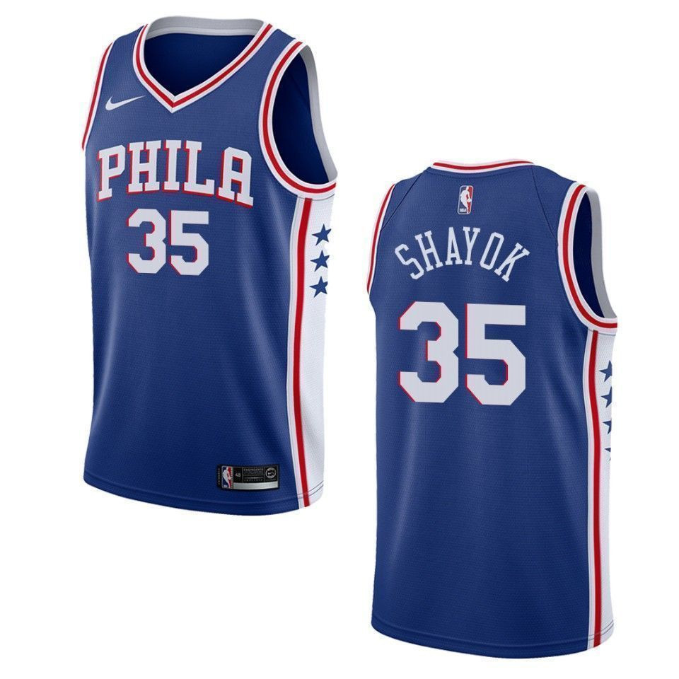 Men's Philadelphia 76ers 35 Marial Shayok Icon Swingman Basketball Jersey - Blue - JS527 