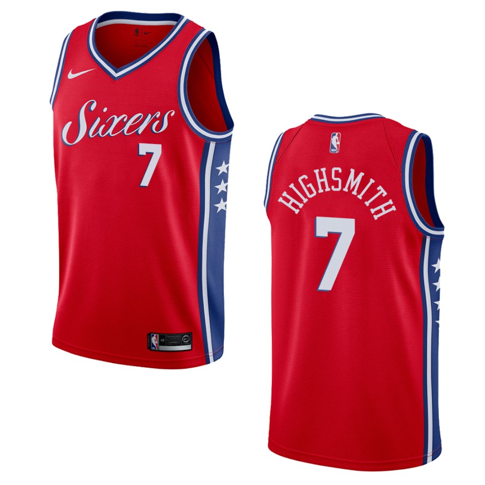 Men's Philadelphia 76ers #7 Haywood Highsmith Statement Swingman Basketball Jersey - Red