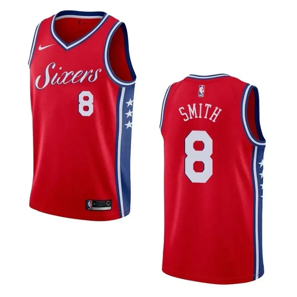 Men's Philadelphia 76ers 8 Zhaire Smith Statement Swingman Basketball Jersey - Red - JS450 