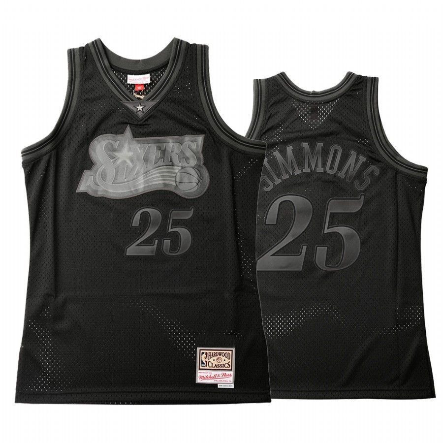 Men's Philadelphia 76ers Ben Simmons 25 Throwback Tonal Basketball Jersey - JS644 