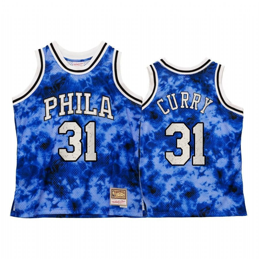 Men's Philadelphia 76ers Seth Curry Galaxy Constellation Basketball Jersey Royal Vintage - JS522 