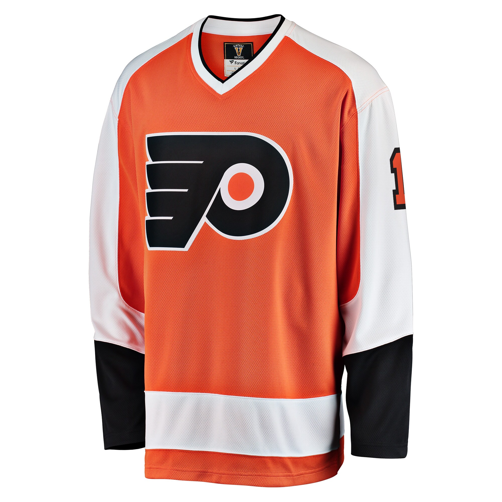 Alternative view of Men's Philadelphia Flyers Bernie Parent Orange Premier Breakaway Retired Player Jersey - JS777 