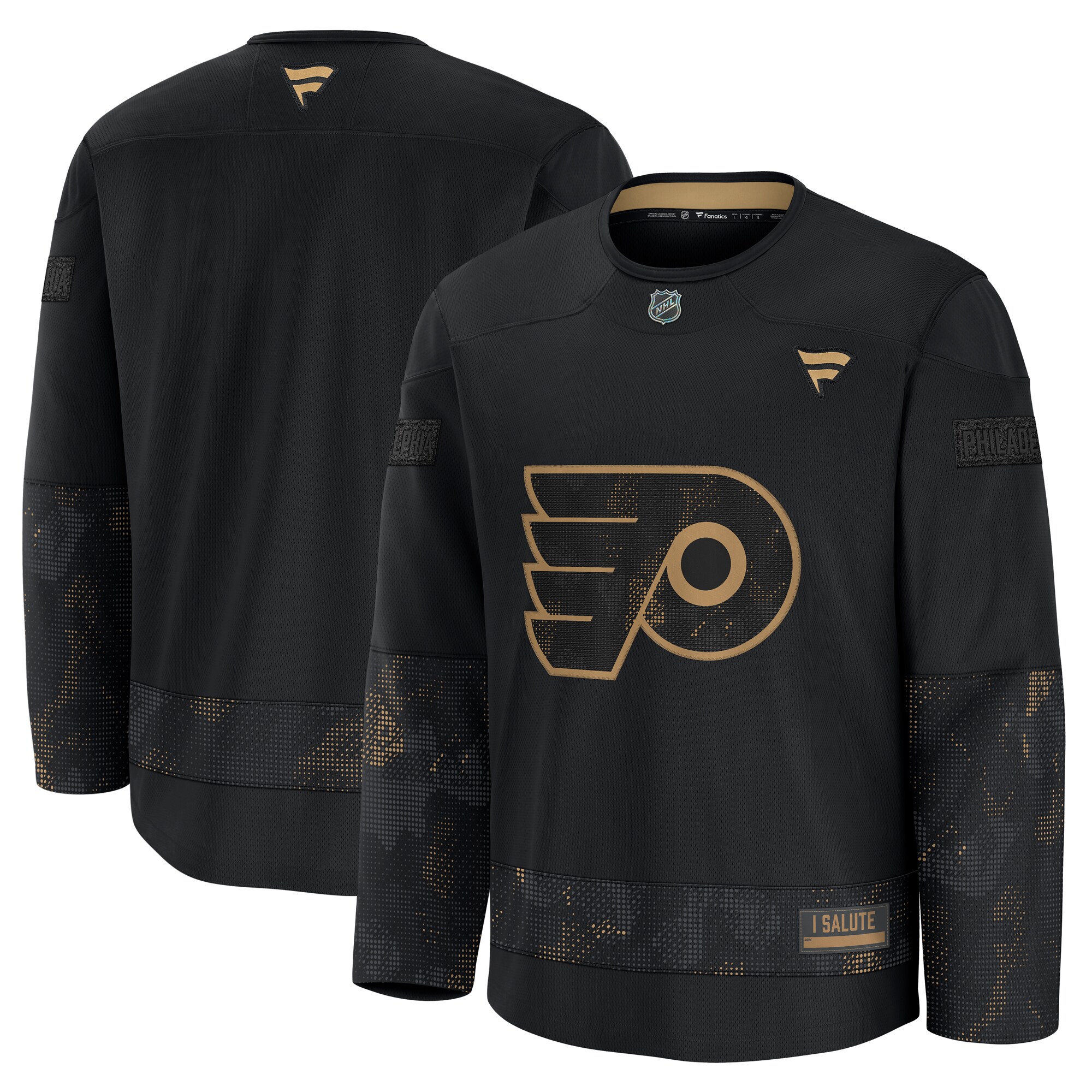 Men's Philadelphia Flyers Black 2024 Military Appreciation Practice Jersey - JS957 