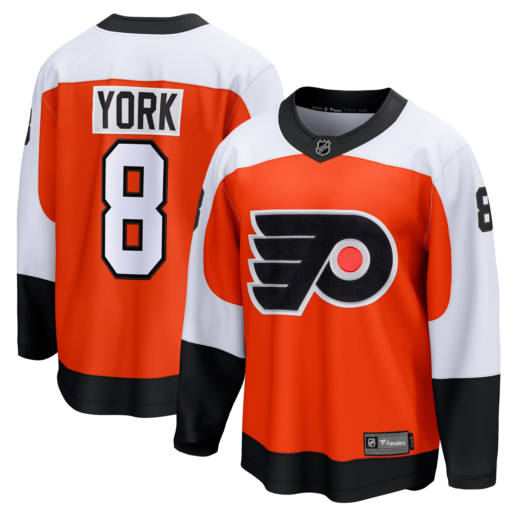 Men's Philadelphia Flyers Cam York Orange Home Breakaway Hockey Jersey - JS595 