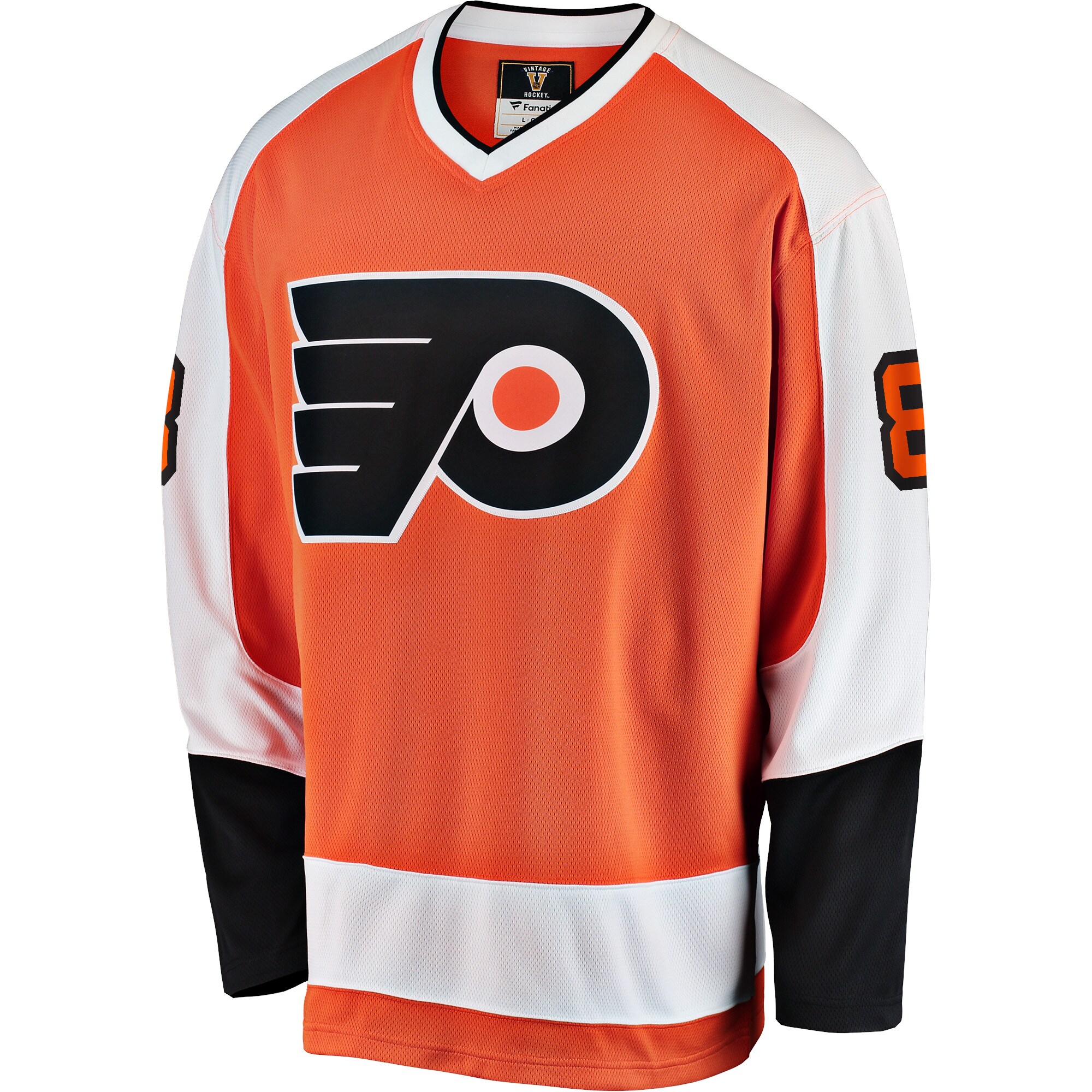 Alternative view of Men's Philadelphia Flyers Dave Schultz Orange Premier Breakaway Retired Player Hockey Jersey - JS392 
