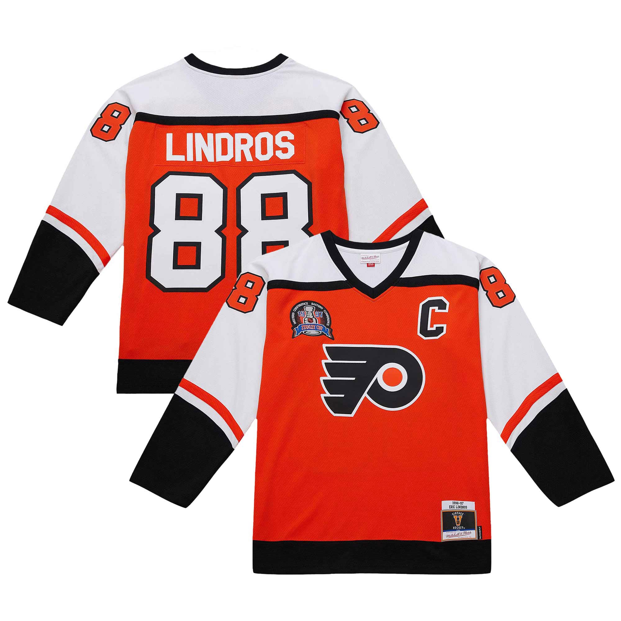 Men's Philadelphia Flyers Eric Lindros Orange 1996-97 Power Play Hockey Jersey - JS706 