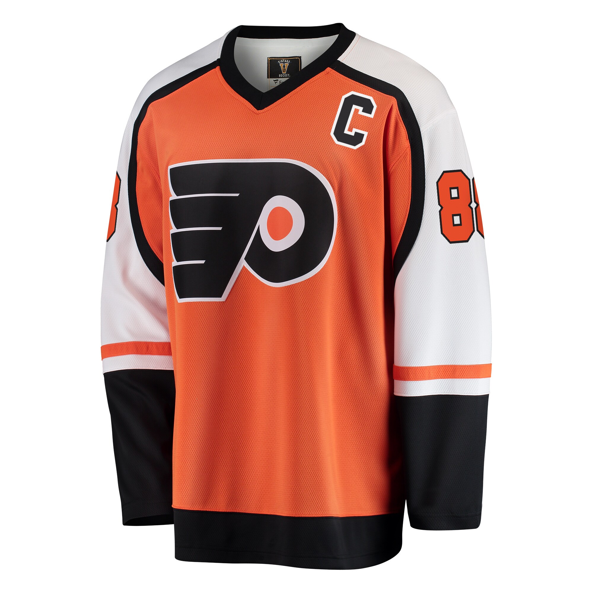 Alternative view of Men's Philadelphia Flyers Eric Lindros Orange Premier Breakaway Retired Player Hockey Jersey - JS972 