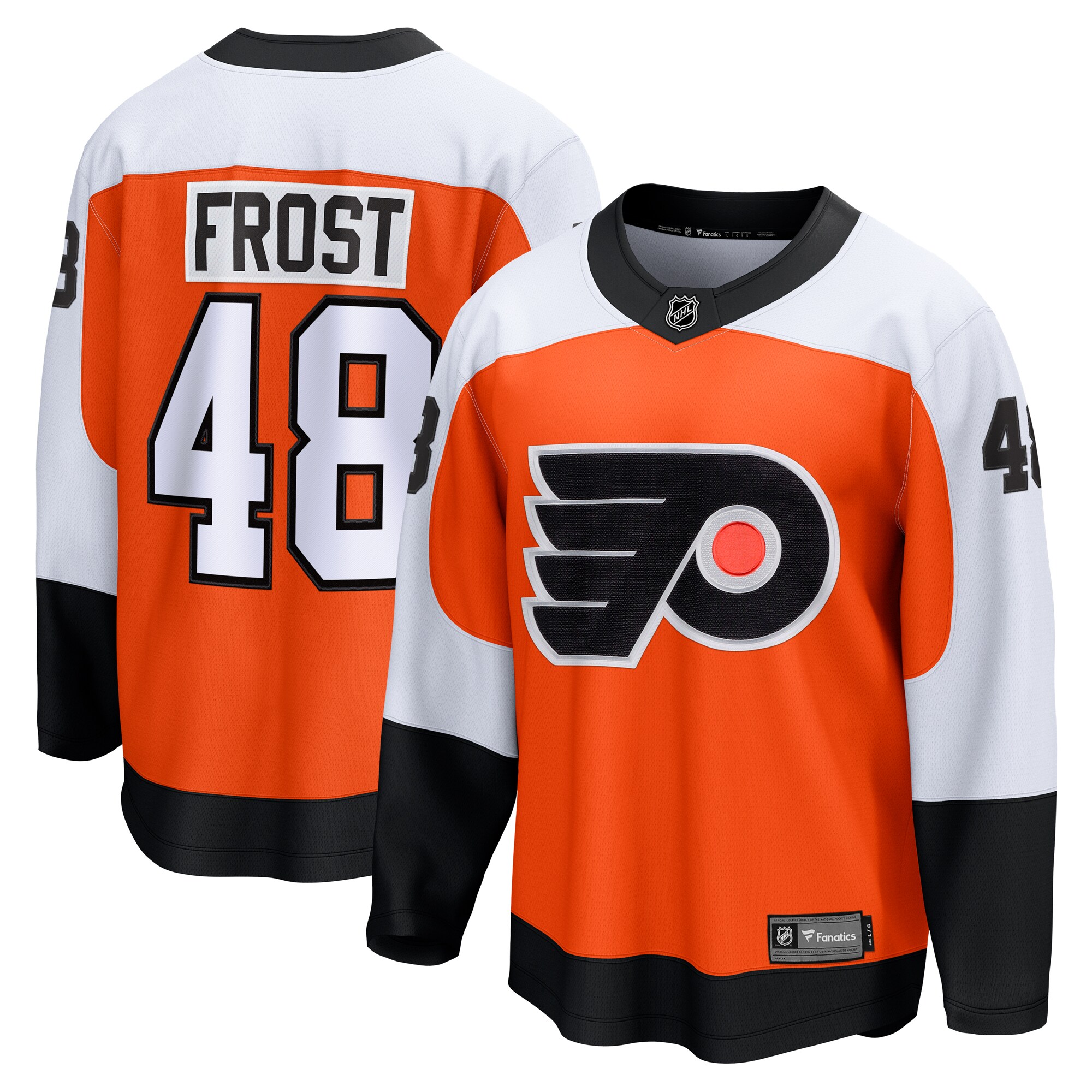 Men's Philadelphia Flyers Morgan Frost Orange Home Breakaway Hockey Jersey - JS348 