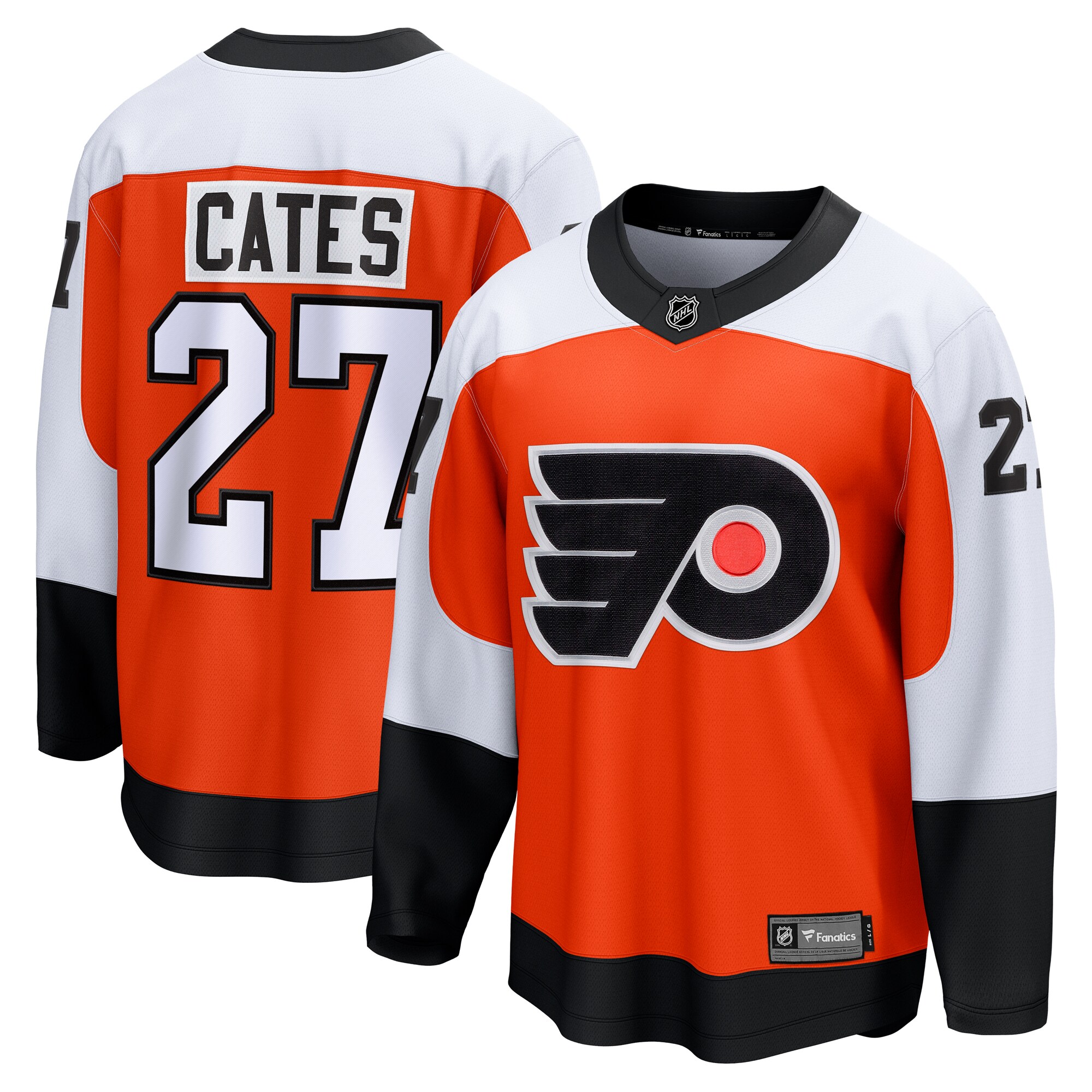 Men's Philadelphia Flyers Noah Cates Orange Home Breakaway Hockey Jersey - JS786 