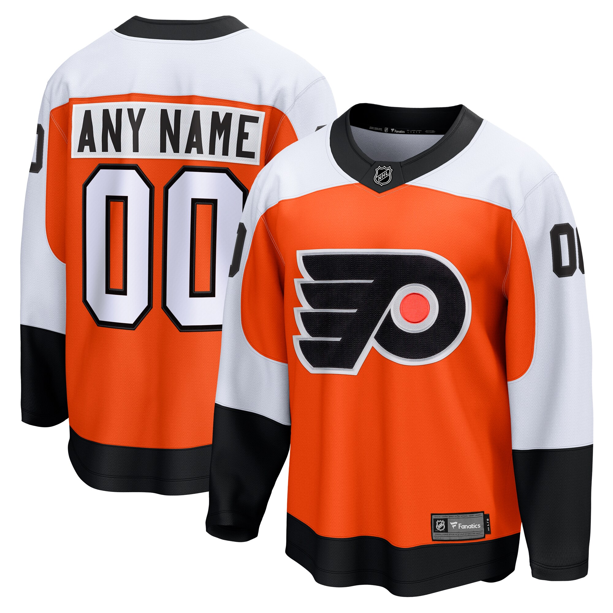 Men's Philadelphia Flyers Orange Home Premier Breakaway Custom Hockey Jersey - JS322 
