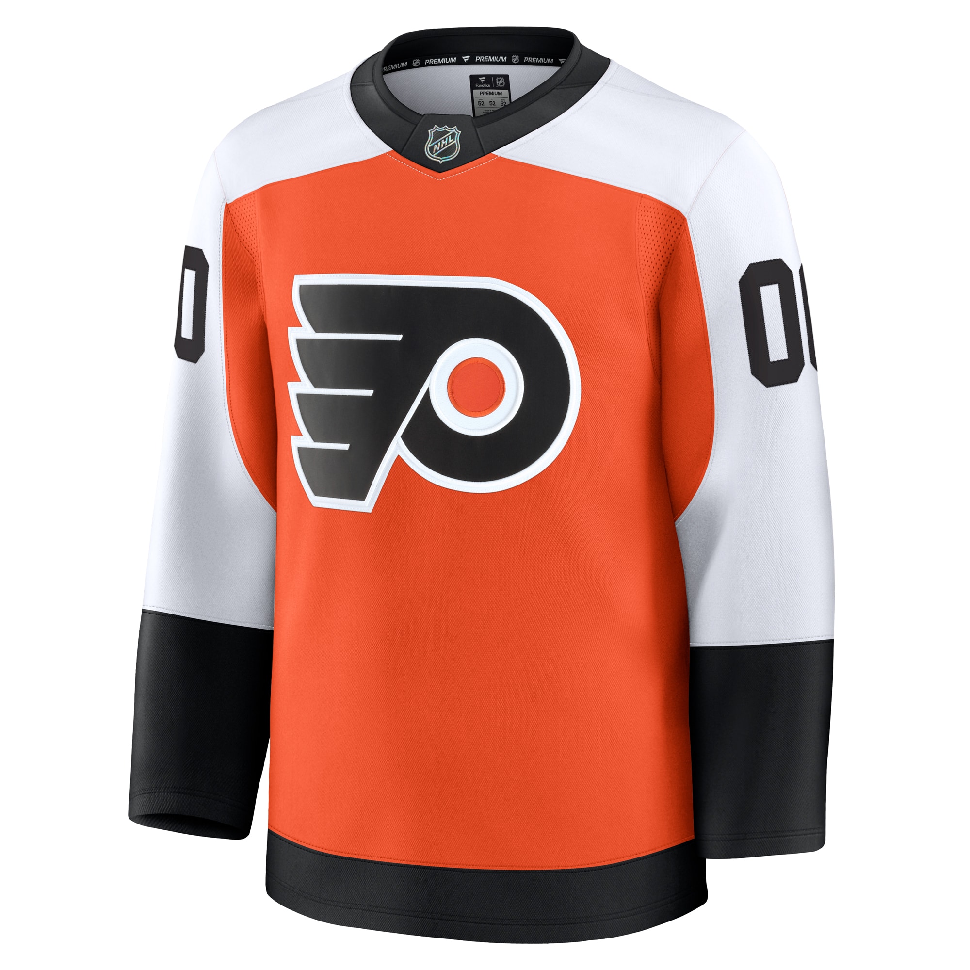 Alternative view of Men's Philadelphia Flyers Orange Home Premium Custom Hockey Jersey - JS551 