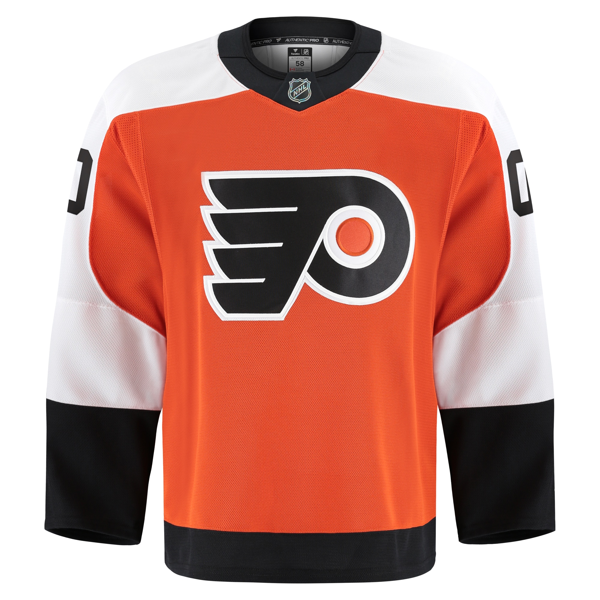 Alternative view of Men's Philadelphia Flyers Orange Home Pro Custom Hockey Jersey - JS410 