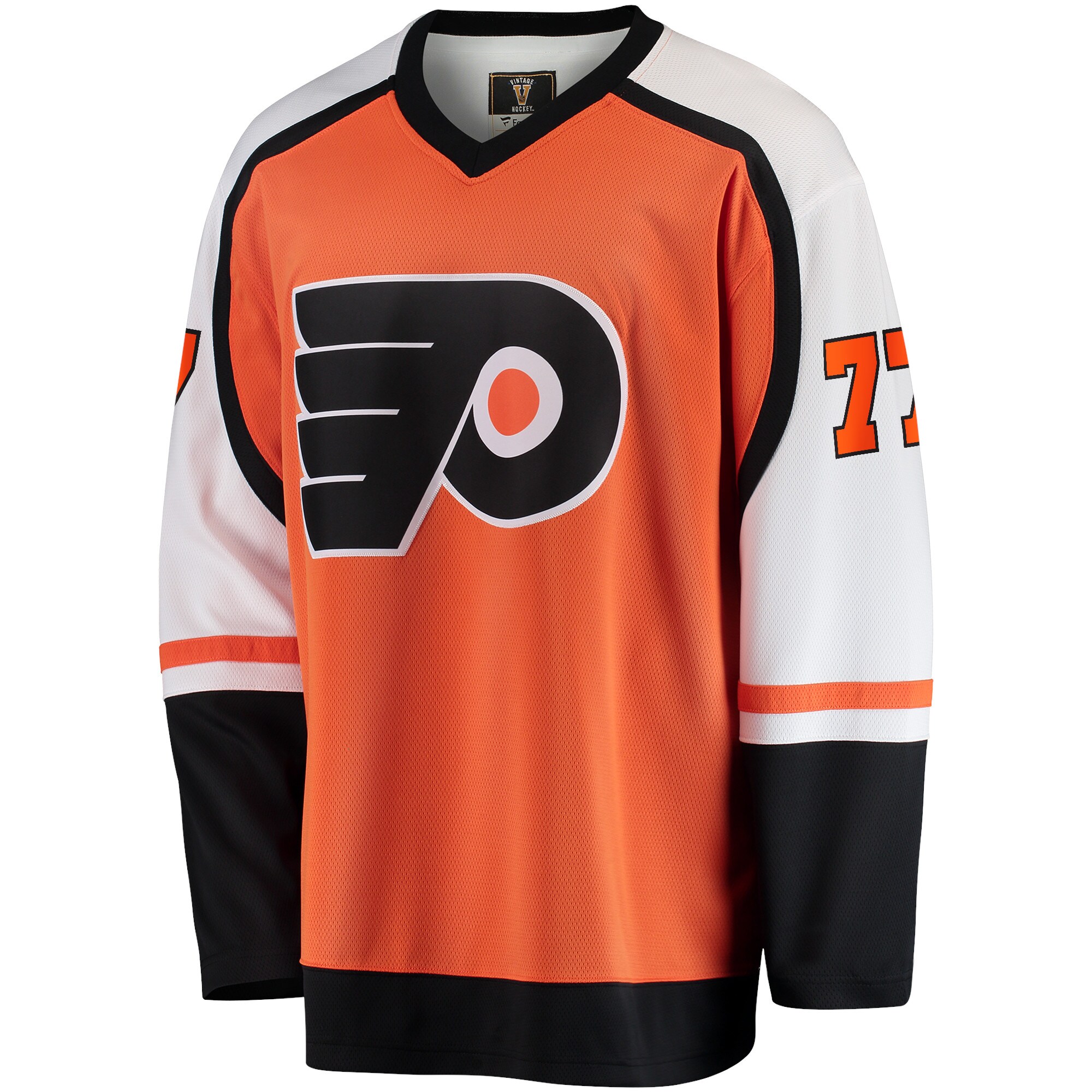 Alternative view of Men's Philadelphia Flyers Paul Coffey Orange Premier Breakaway Retired Player Hockey Jersey - JS230 