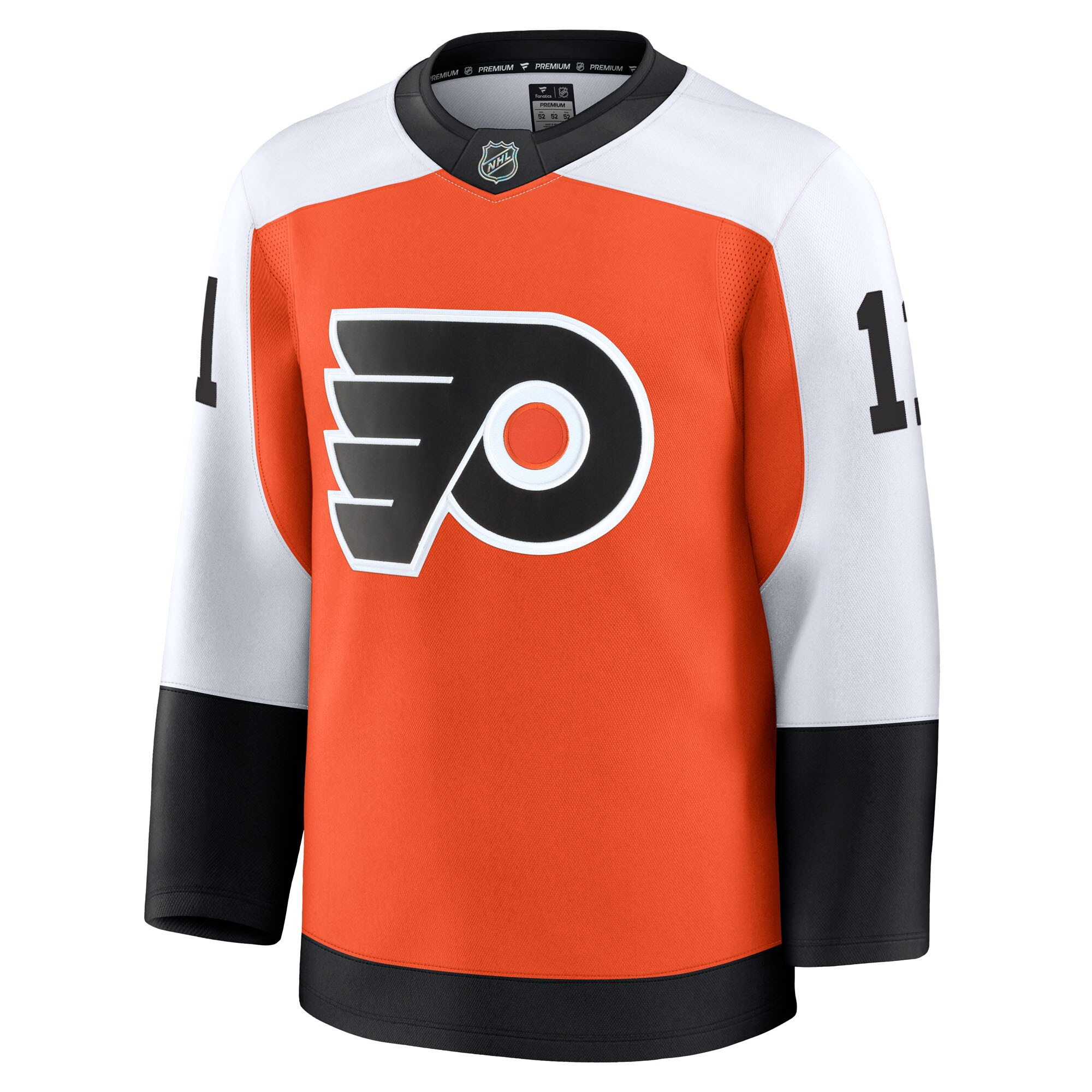 Alternative view of Men's Philadelphia Flyers Travis Konecny Burnt Orange Home Premium Hockey Jersey - JS342 