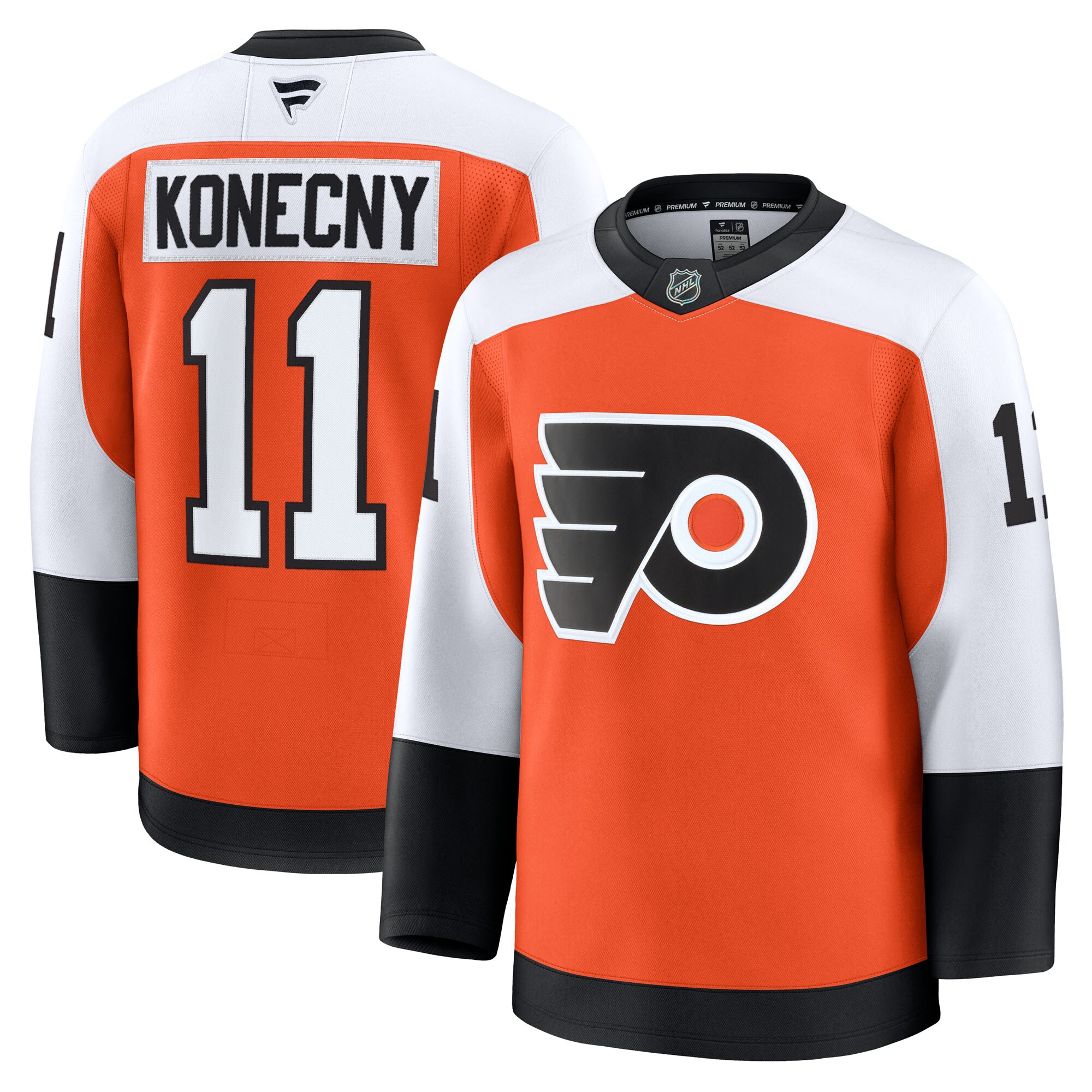 Men's Philadelphia Flyers Travis Konecny Burnt Orange Home Premium Hockey Jersey - JS342 