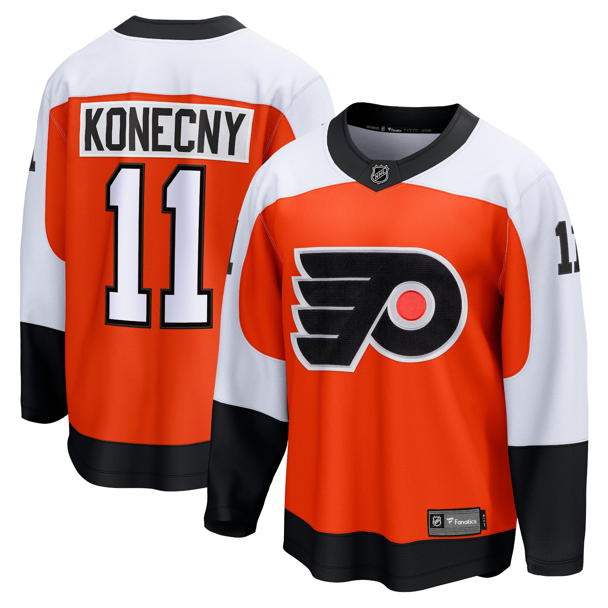 Men's Philadelphia Flyers Travis Konecny Orange Home Premier Breakaway Player Hockey Jersey - JS282 