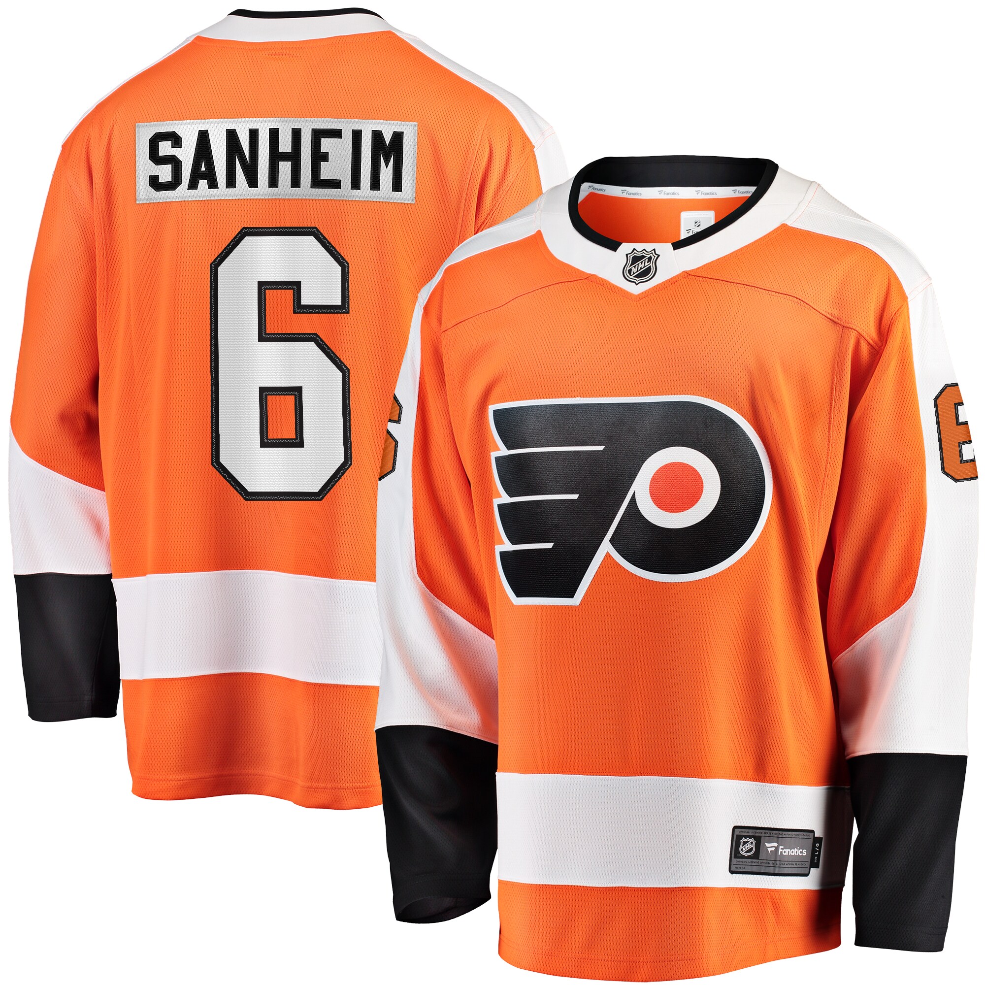 Men's Philadelphia Flyers Travis Sanheim Orange Premier Breakaway Player Hockey Jersey - JS435 