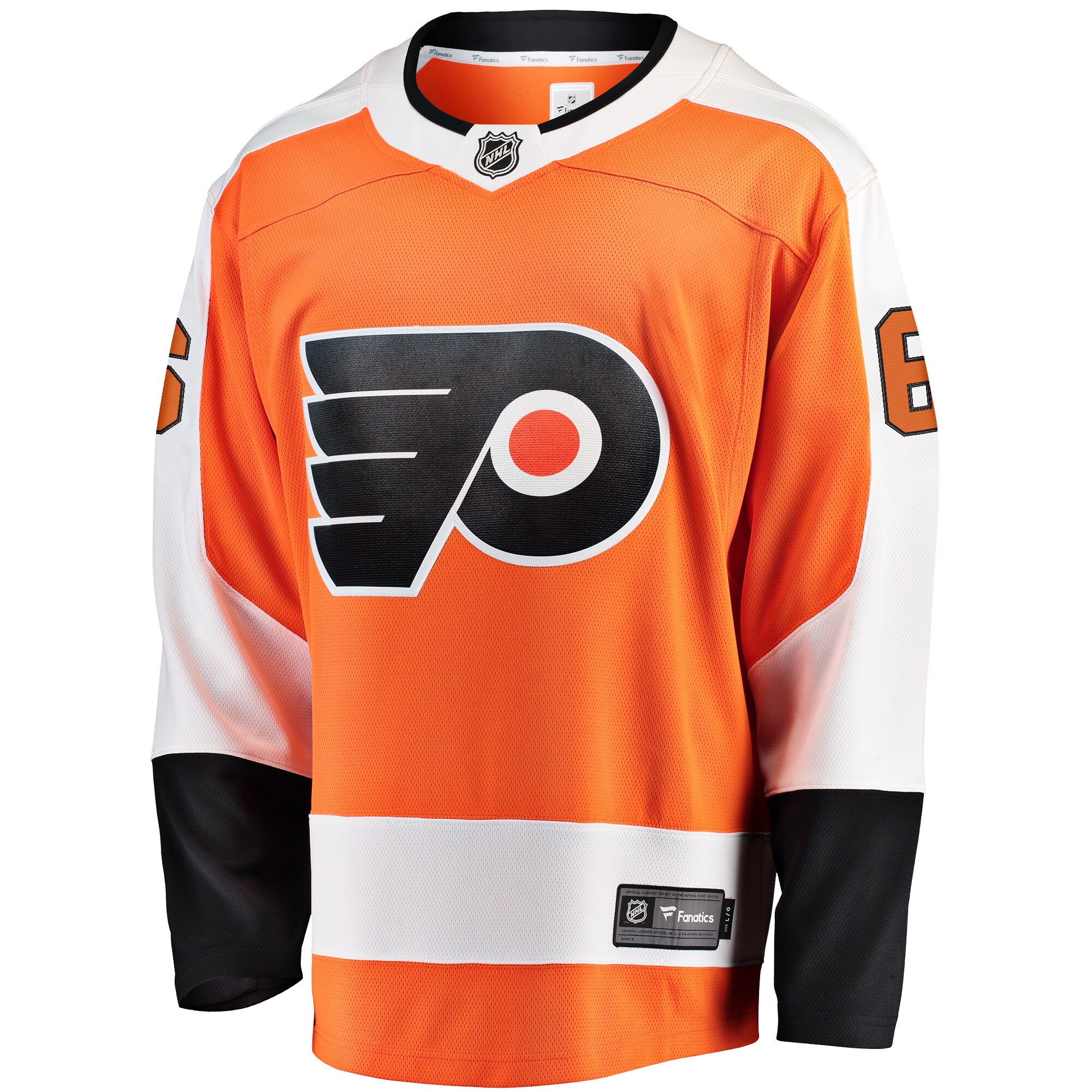 Alternative view of Men's Philadelphia Flyers Travis Sanheim Orange Premier Breakaway Player Hockey Jersey - JS435 