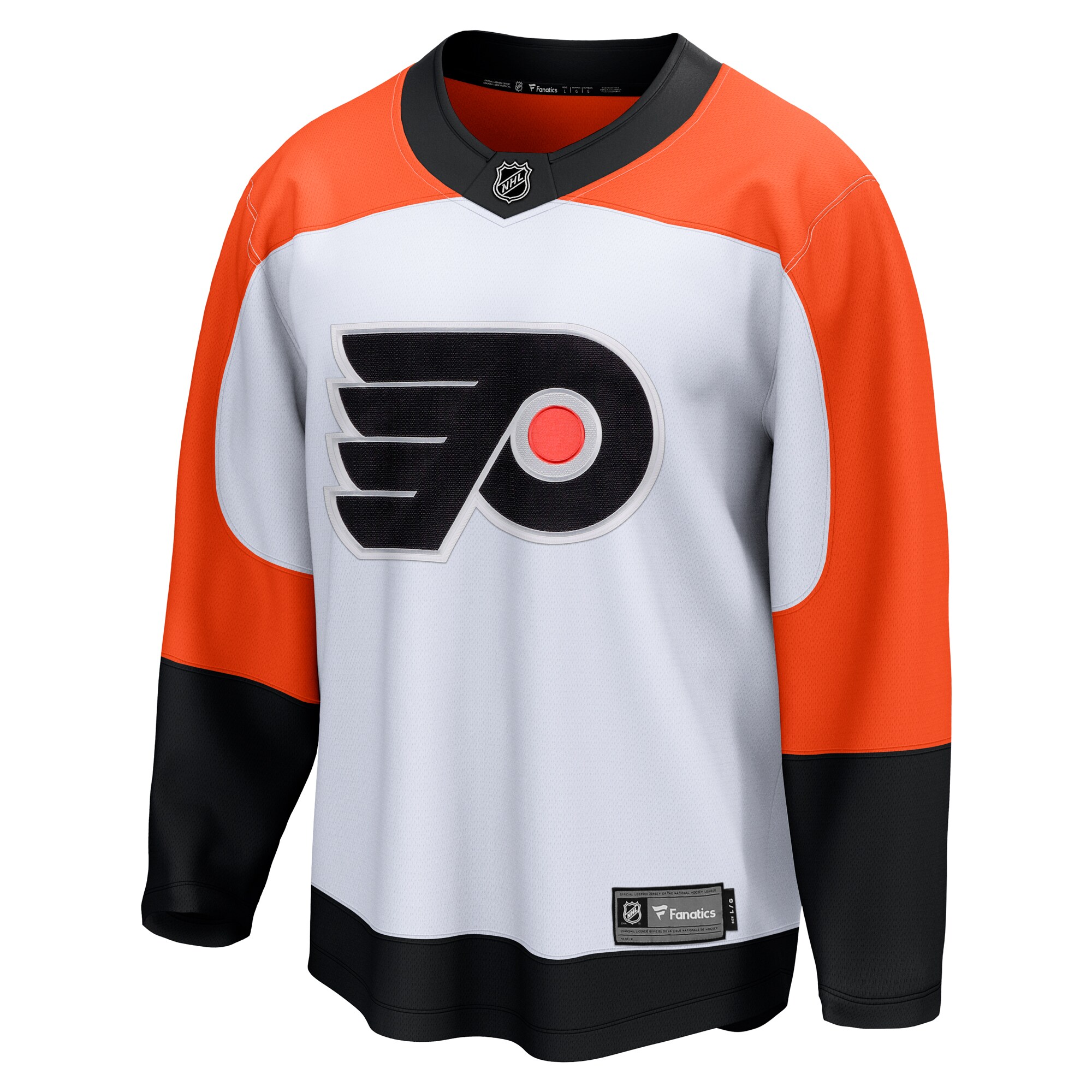 Alternative view of Men's Philadelphia Flyers White Away Premier Breakaway Hockey Jersey - JS618 