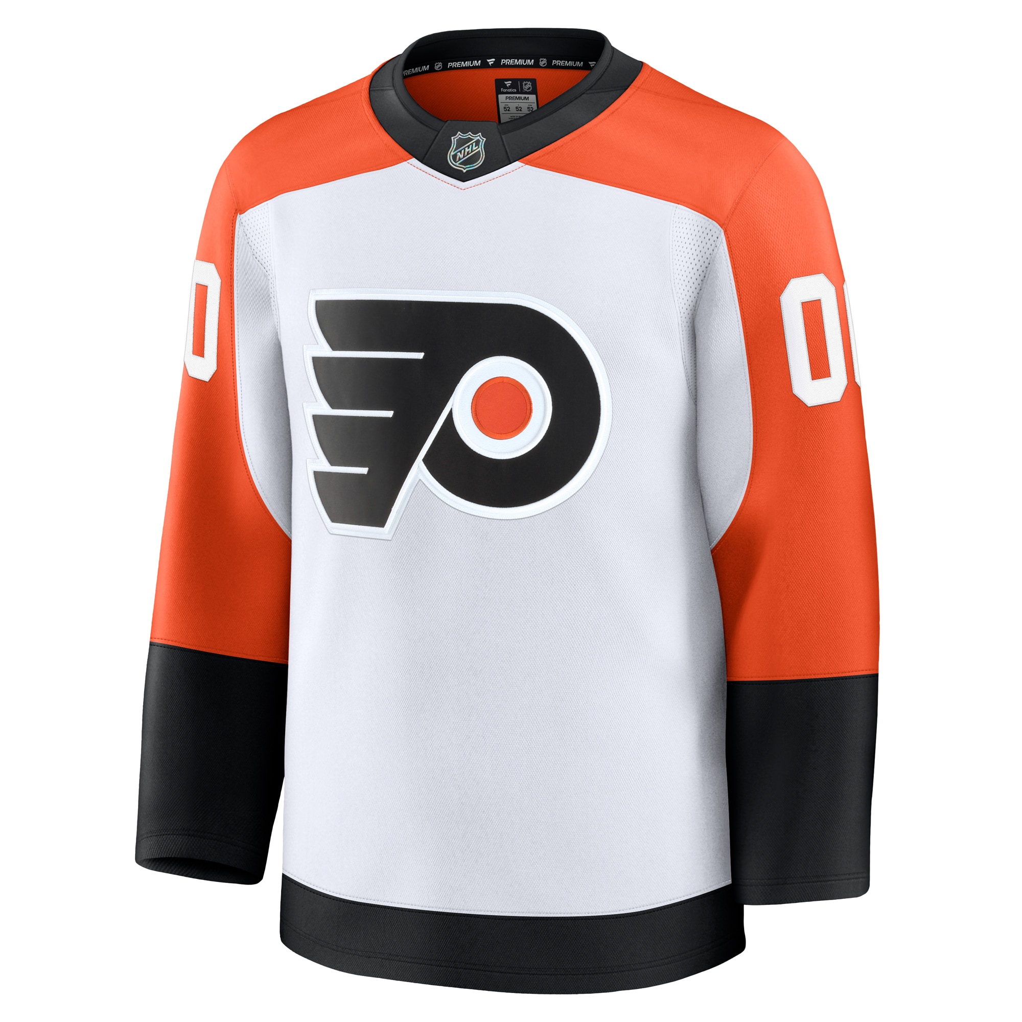 Alternative view of Men's Philadelphia Flyers White Away Premium Custom Hockey Jersey - JS257 