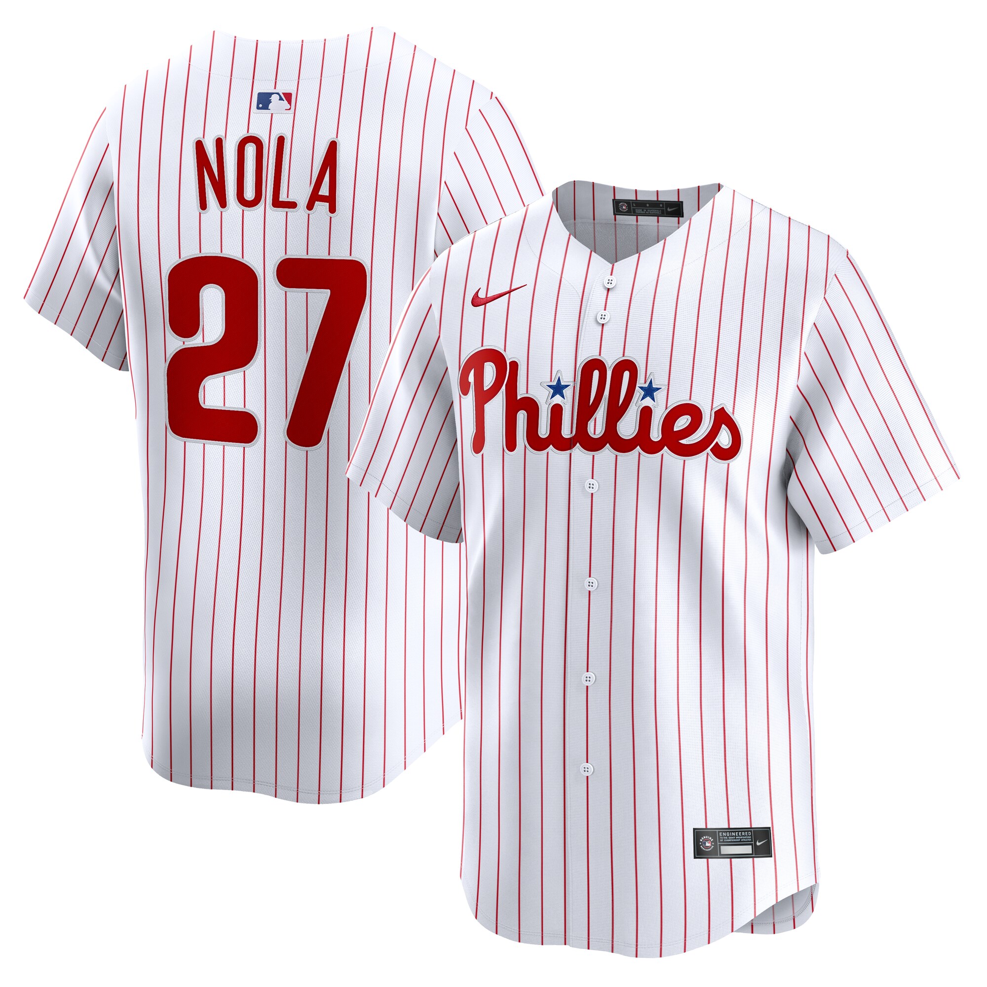 Men's Philadelphia Phillies Aaron Nola White Home Limited Player Baseball Jersey 