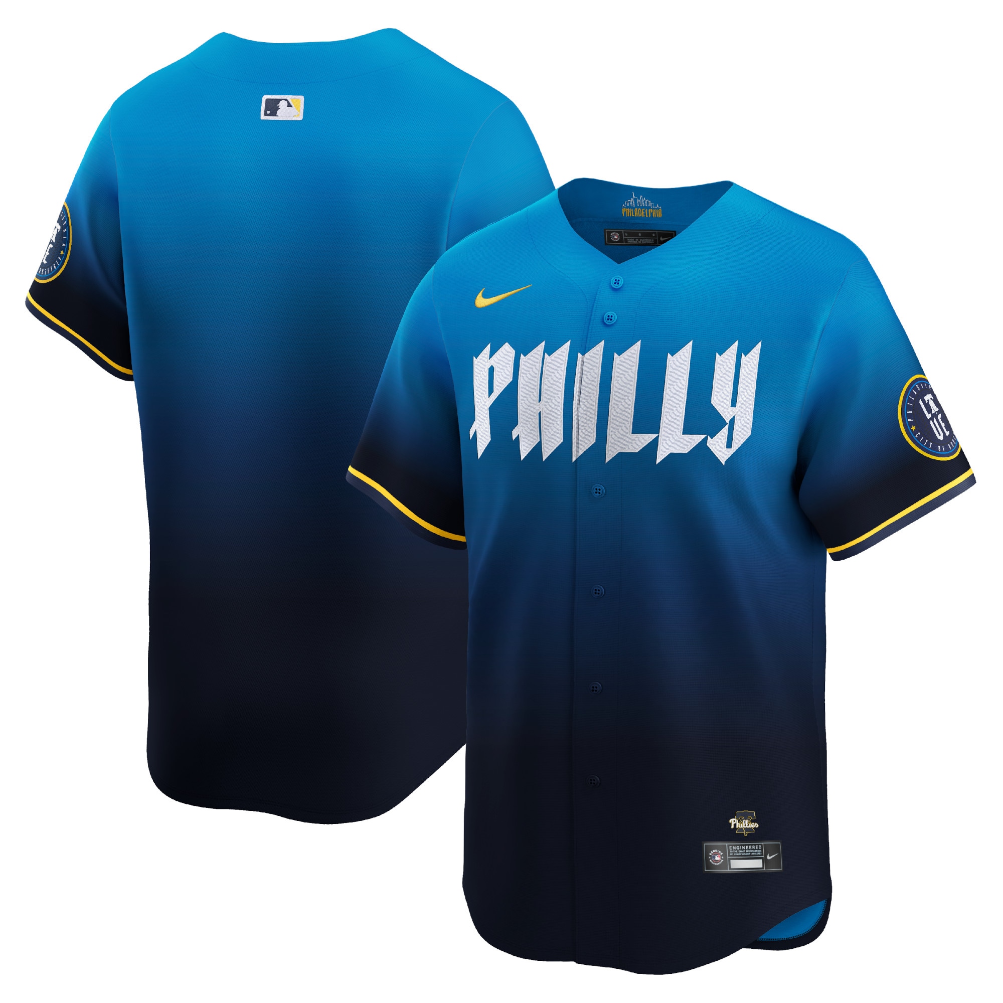 Men's Philadelphia Phillies Blue 2024 City Connect Limited Baseball Jersey 